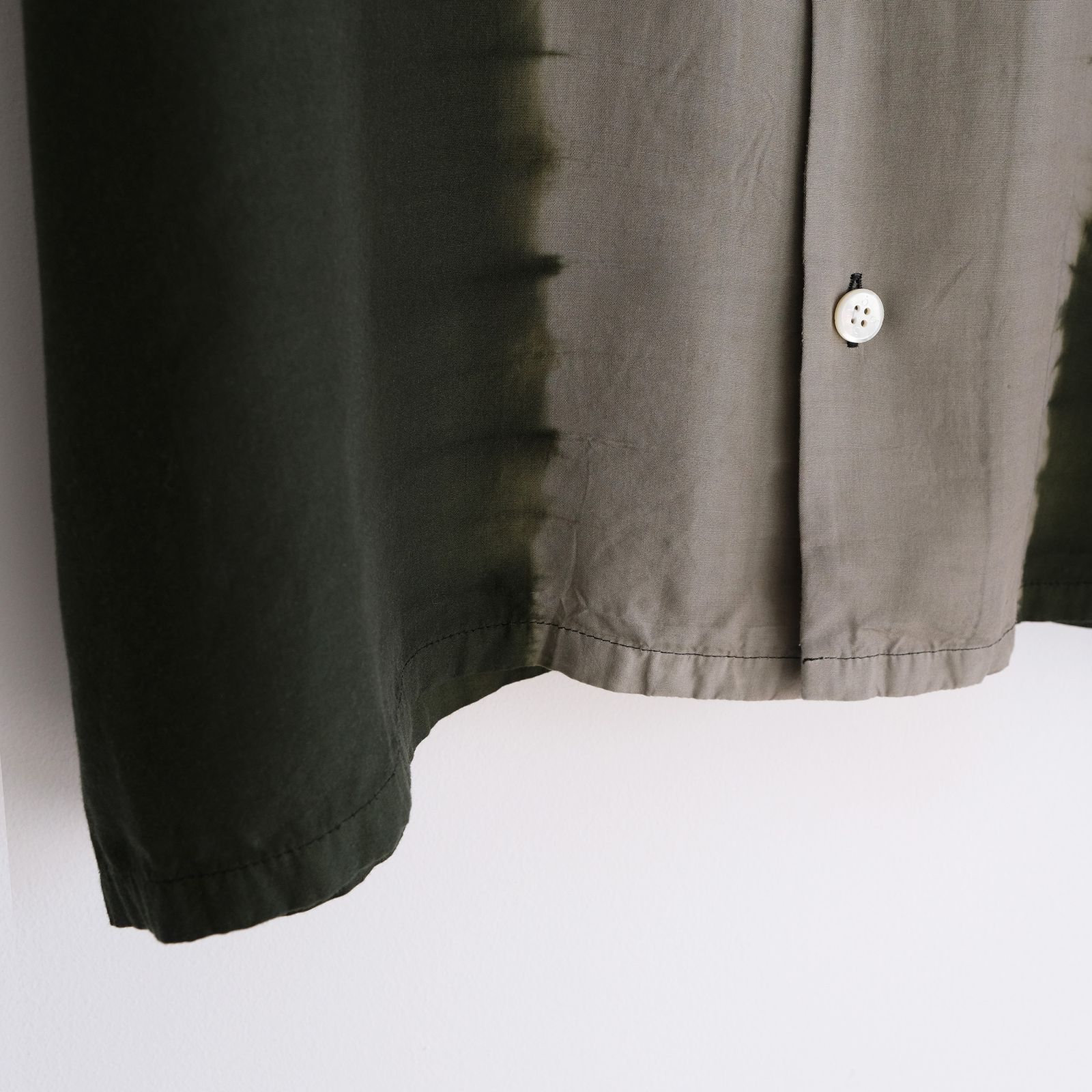 Hand Dye Open Collar SS Shirt -シャツ-（Forest Green / フォレスト グリーン）