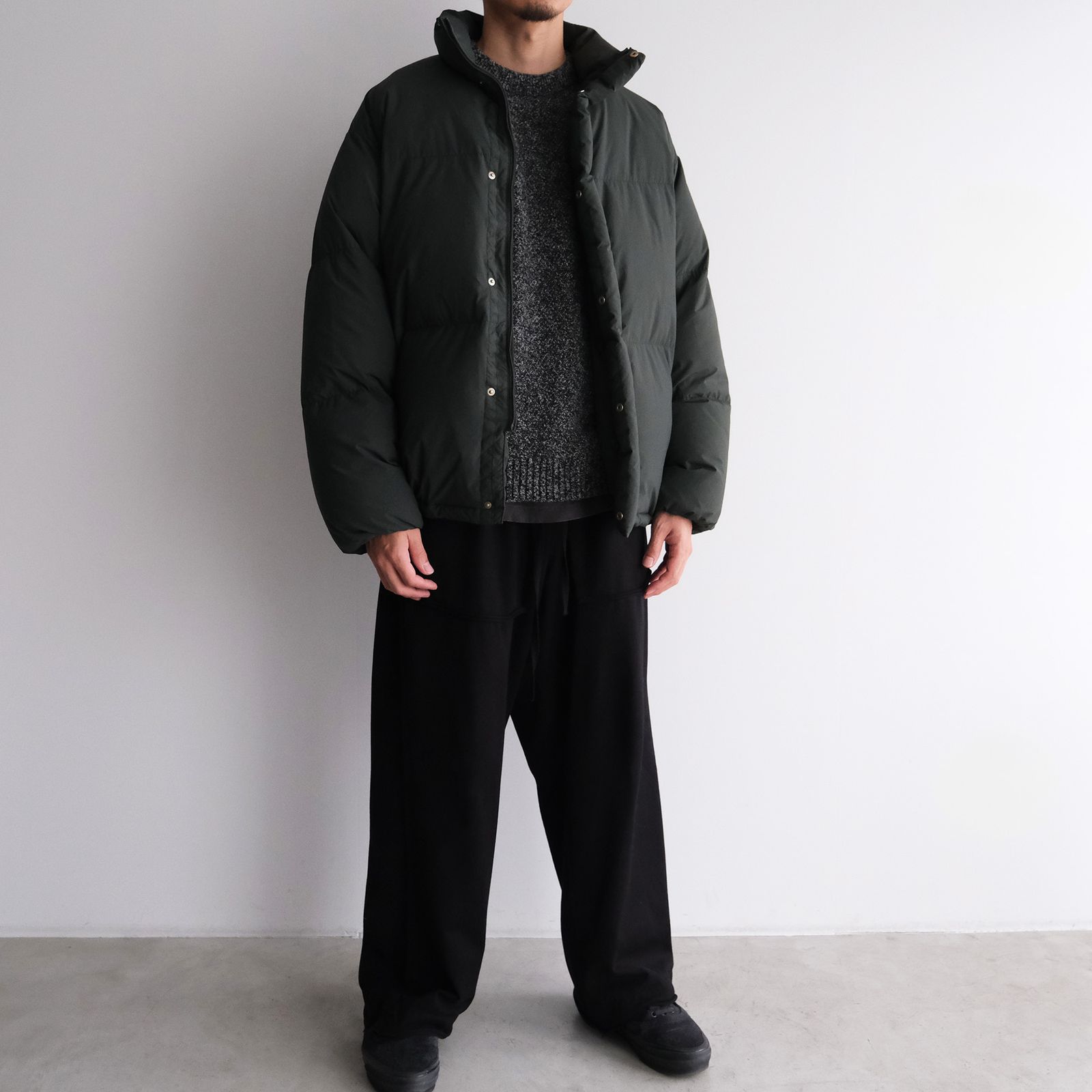 Lambs Wool Crewneck Sweater -ニット-（Charcoal Moku / チャコールモク）