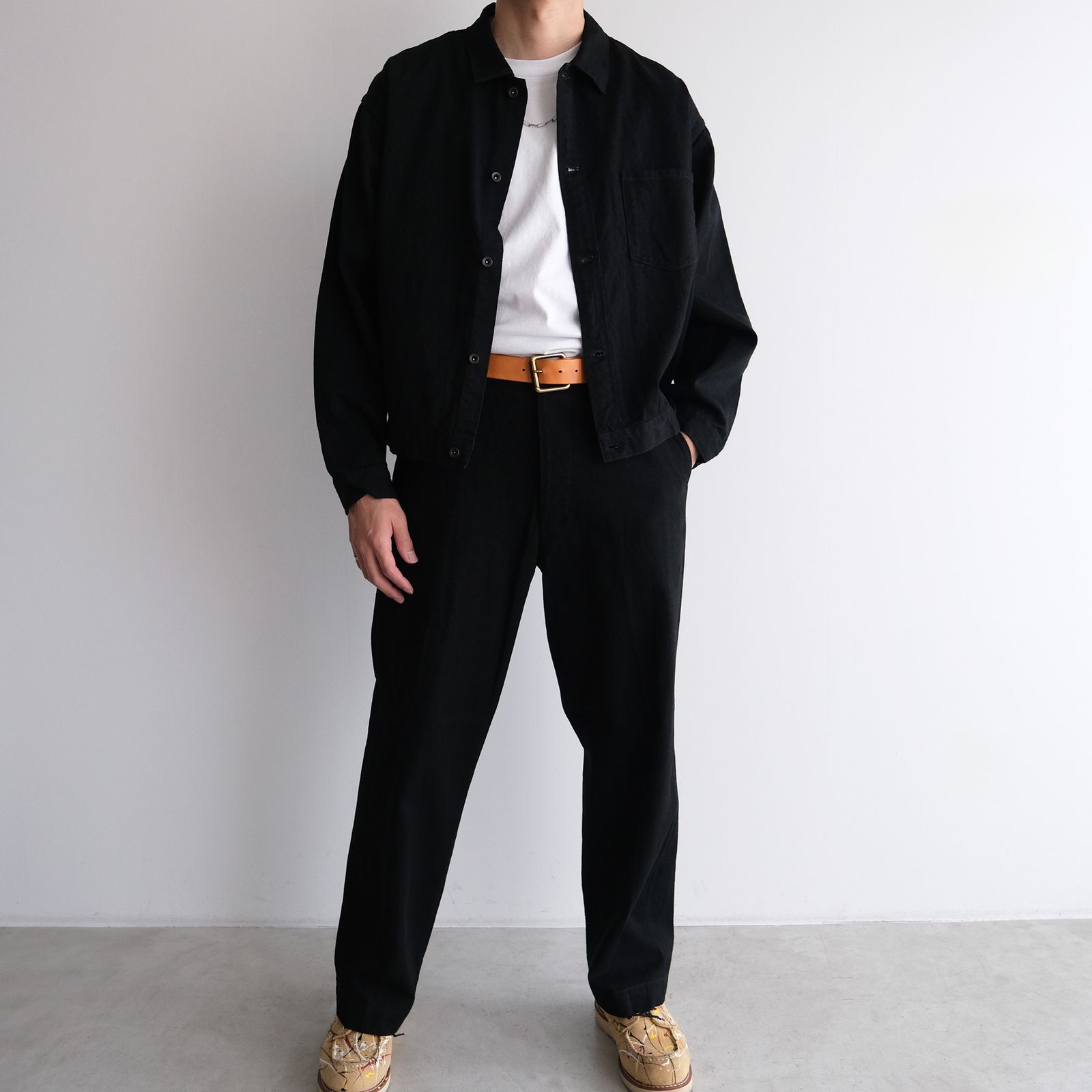 Black Twill Trousers -パンツ-（Black / ブラック）
