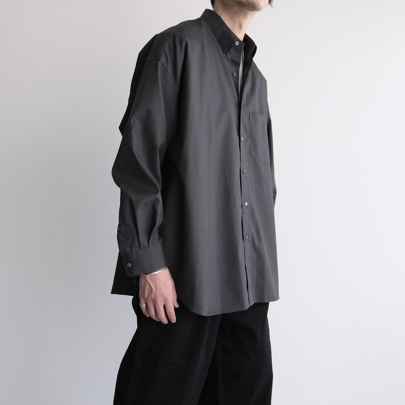 Easy Care Poplin L/S Oversized B.D Shirt -シャツ-（Gray / グレー）GM263-50620