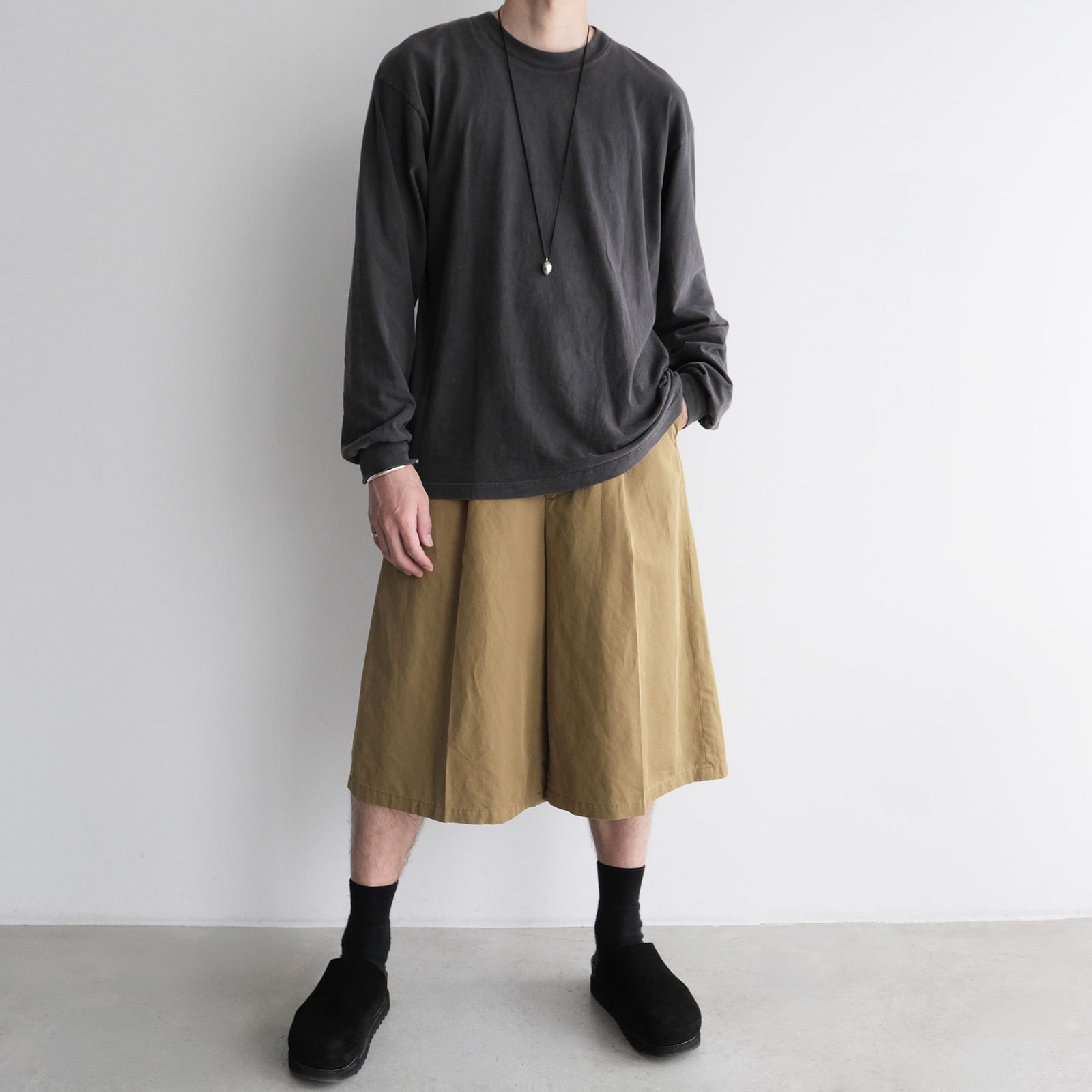 Cotton Wsher Half Pants -ショーツ-（Beige / ベージュ）