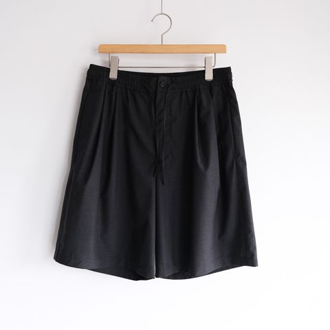 Fine Wool Heather Drawstring Track Shorts -ショーツ-（Charcoal / チャコール）GM261-40323