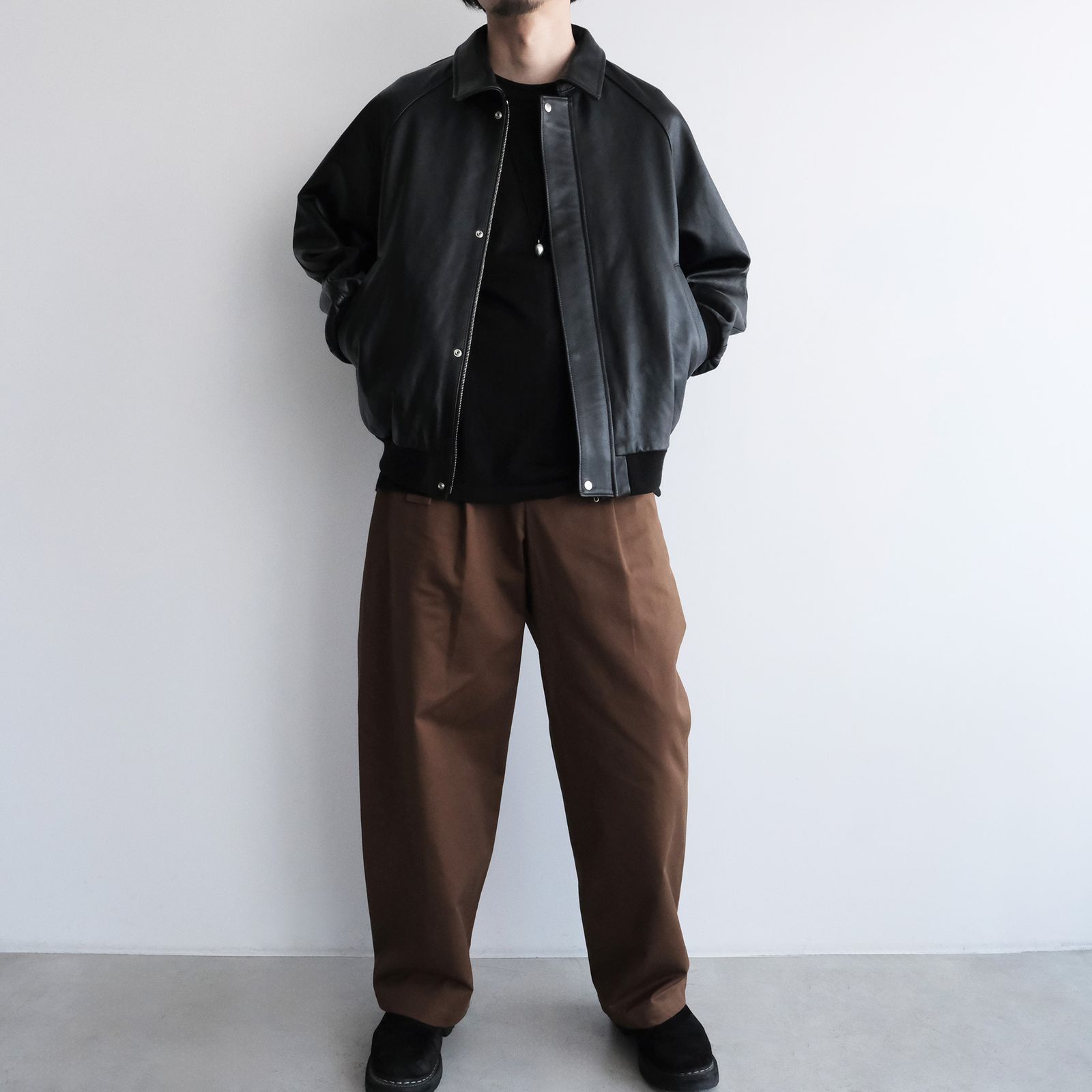 Cow Leather Raglan Blouson -ブルゾン-（Black / ブラック）GU263-30320