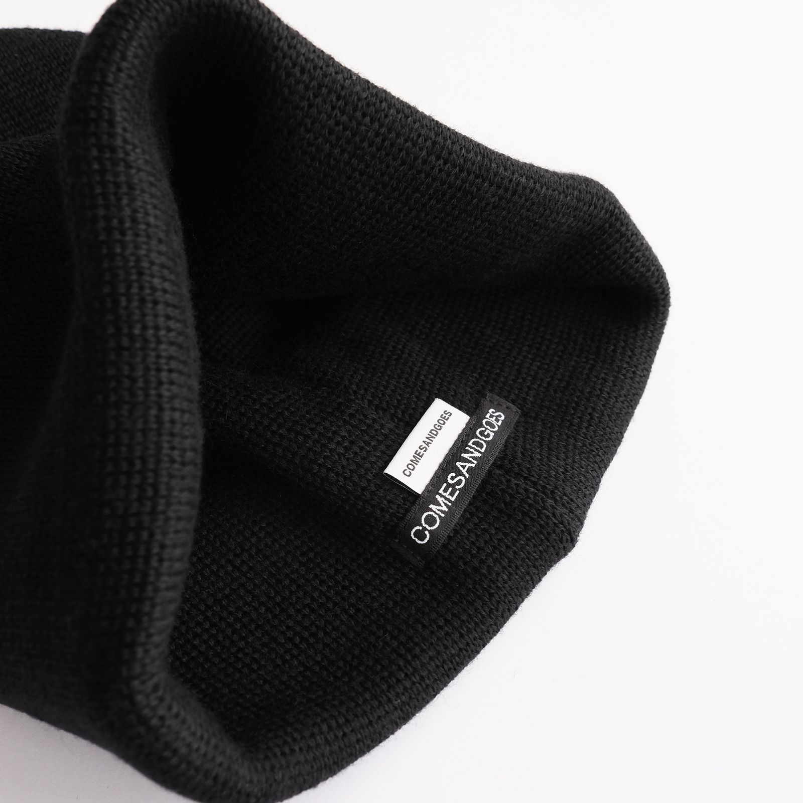 2 Line Merino Wool Knit -ニットキャップ-（Black×Wine / ブラック×ワイン）