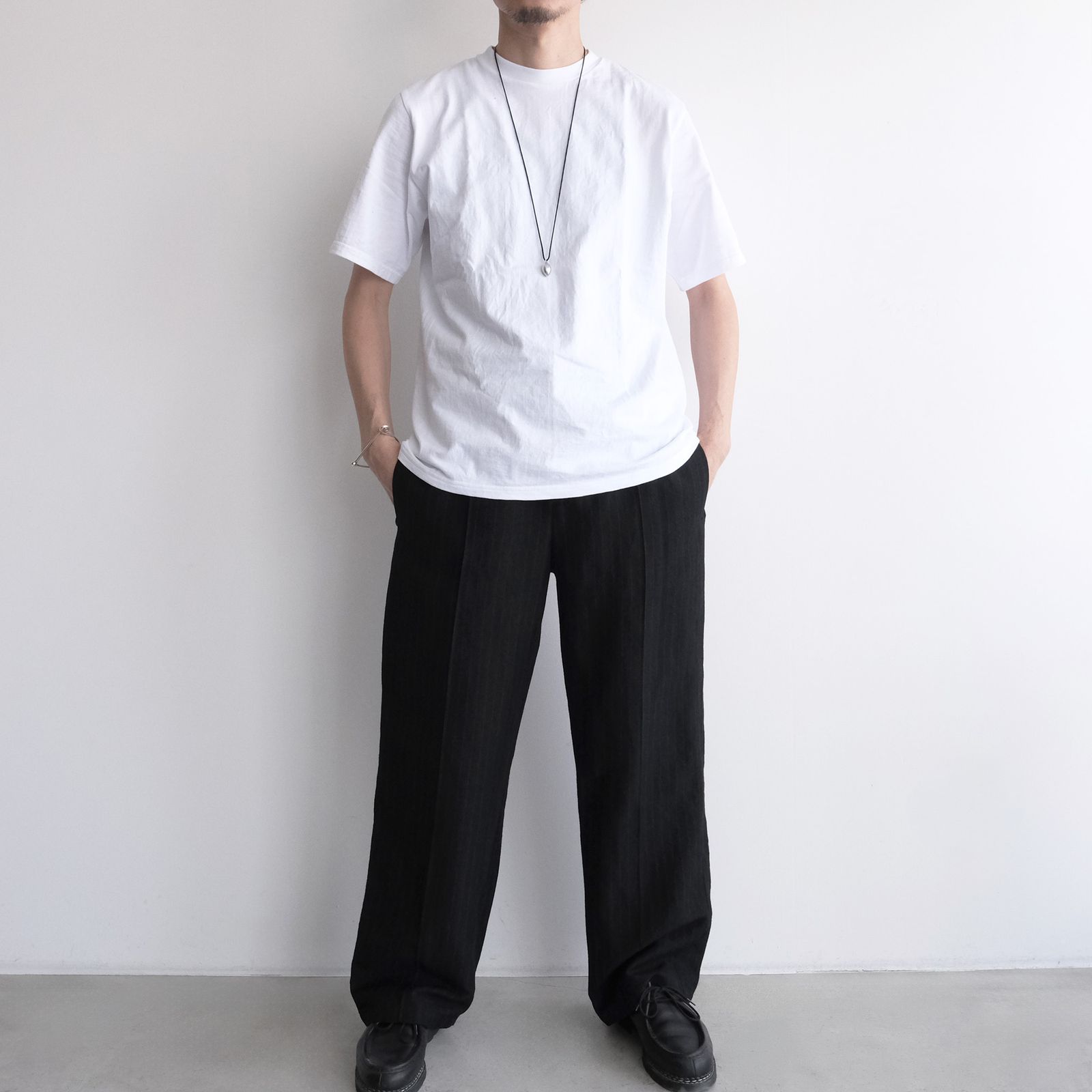 Pin-stripe Trousers -パンツ-（Black / ブラック）