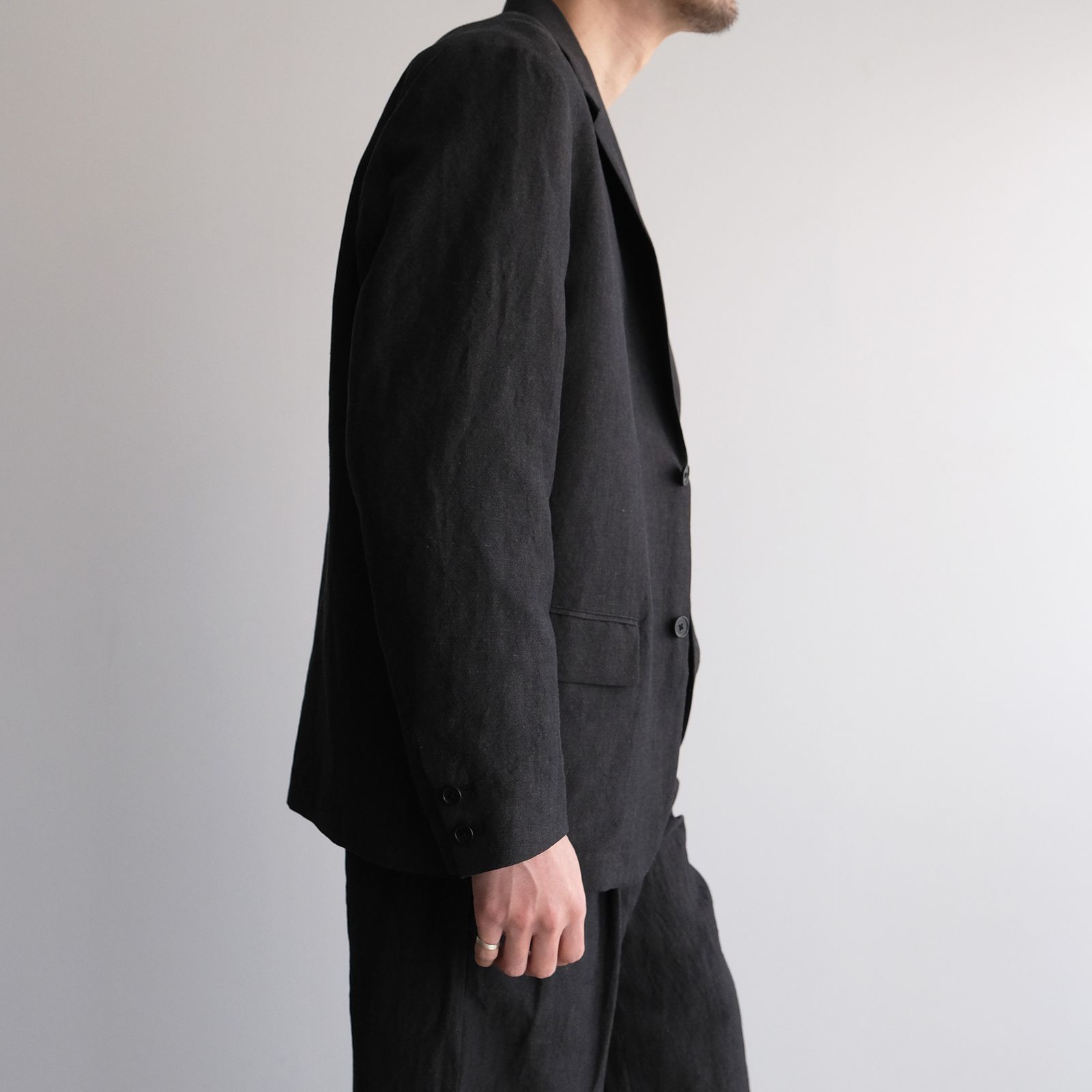 Wool Linen 2B Jacket -ジャケット-（Charcoal / チャコール）