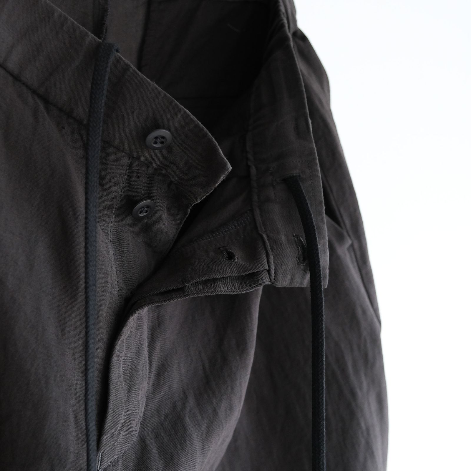 Cotton Linen Voile Loose Fit Shorts -パンツ-（Charcoal Gray / チャコールグレー）