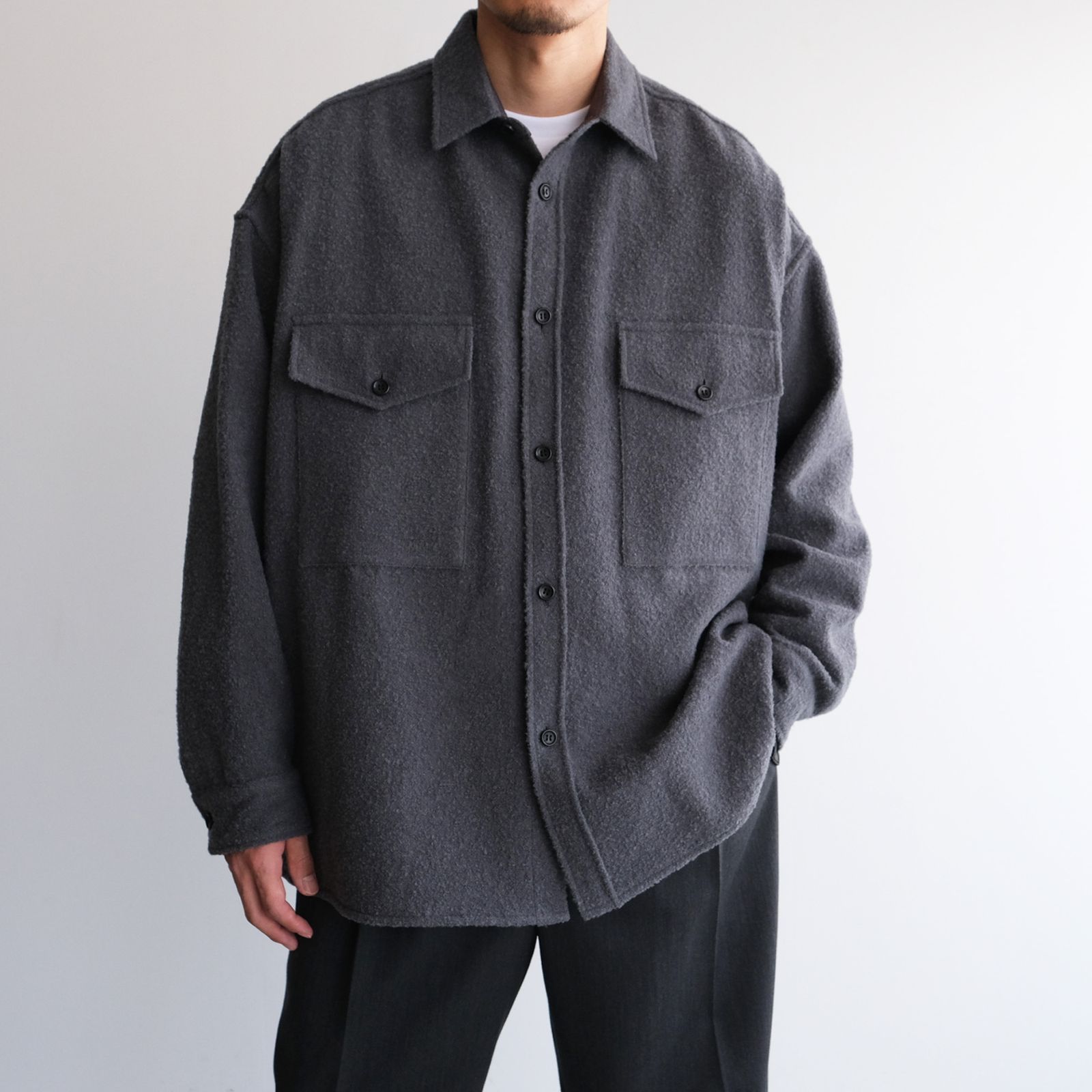 Graphpaper - Tri-Spin Loop CPO Shirt -ジャケット-（Gray / グレー） | STACK STORE