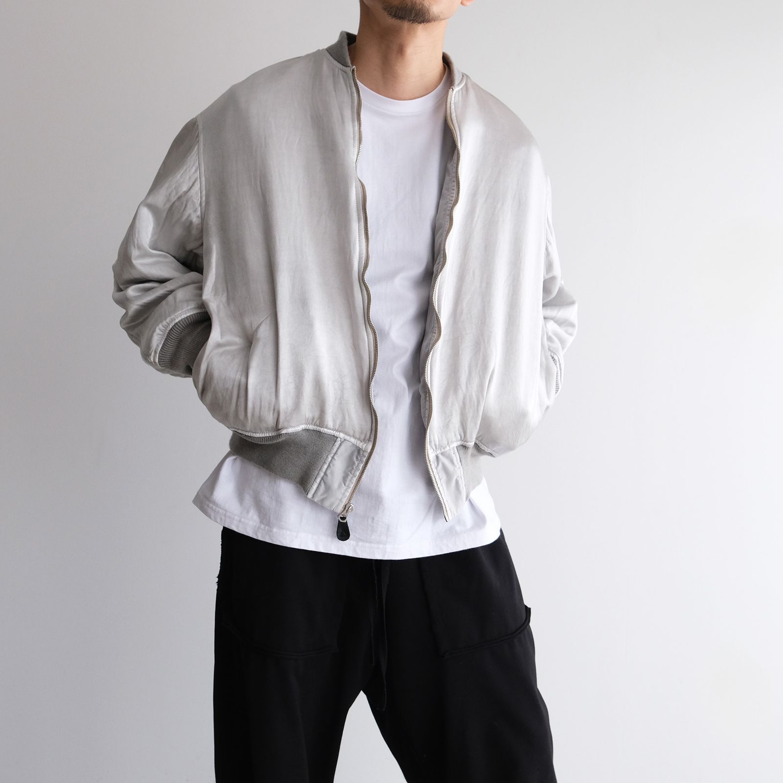 Hand-Dyed Bomber Jacket -ジャケット-（Gray / グレー）