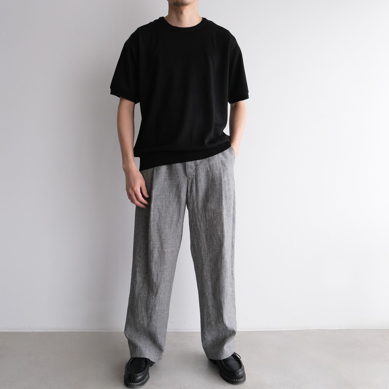 Linen-1 Tuck Pantst -パンツ-（G.Plaid / グレンチェック）