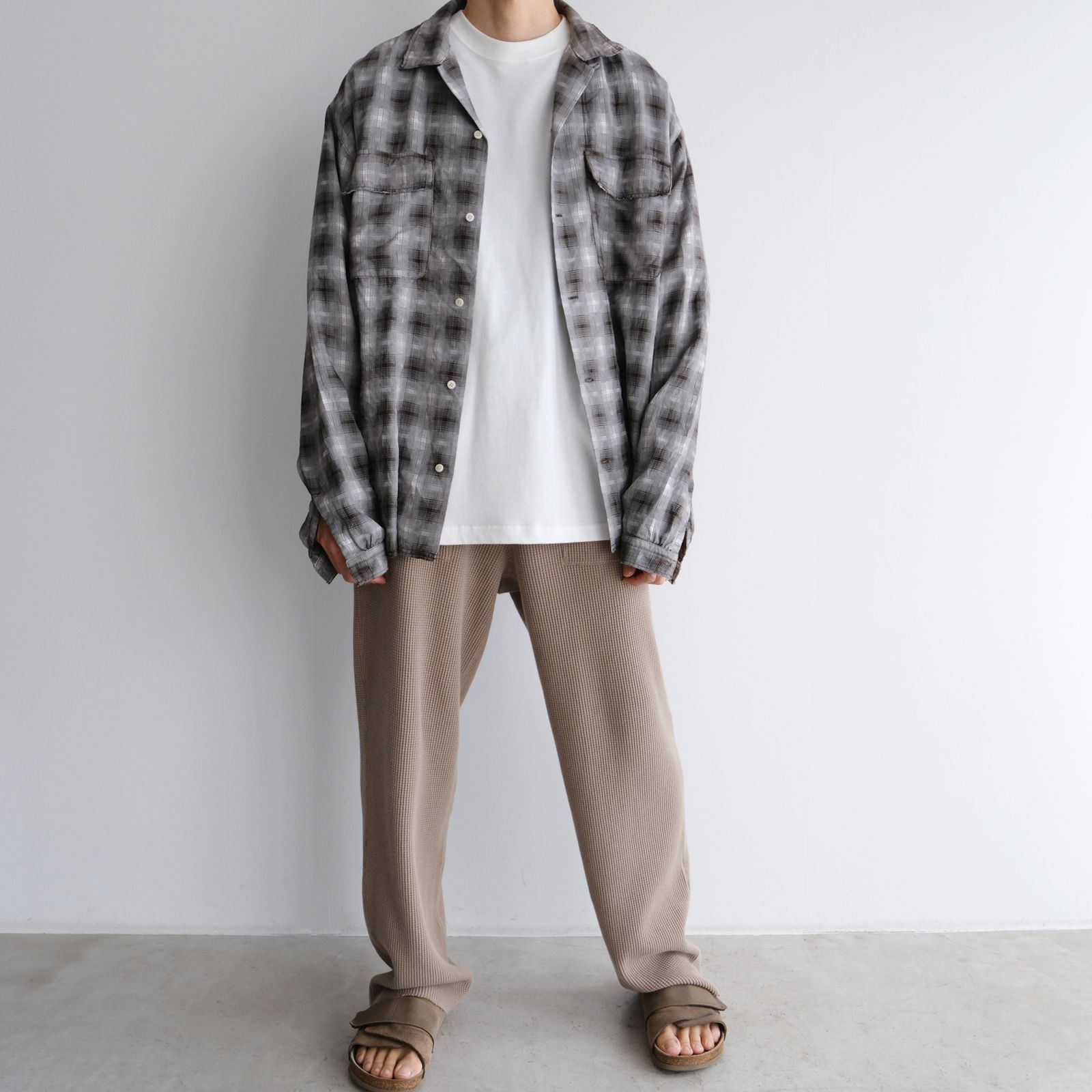 Waffle Jogger Pants -パンツ-（Gray Beige / グレーベージュ）