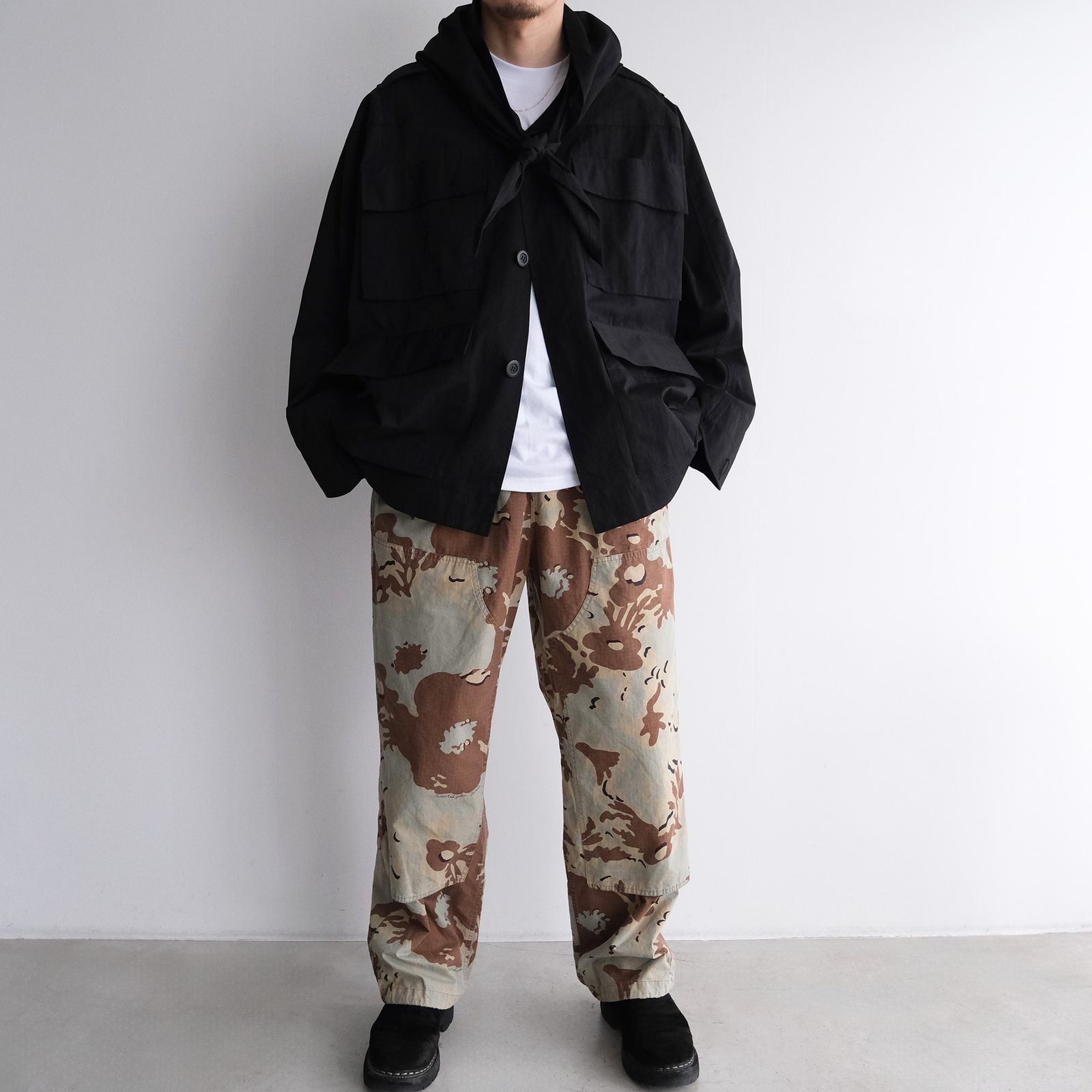 Camo Flower Double Knee Pants -パンツ-（Beige / ベージュ）