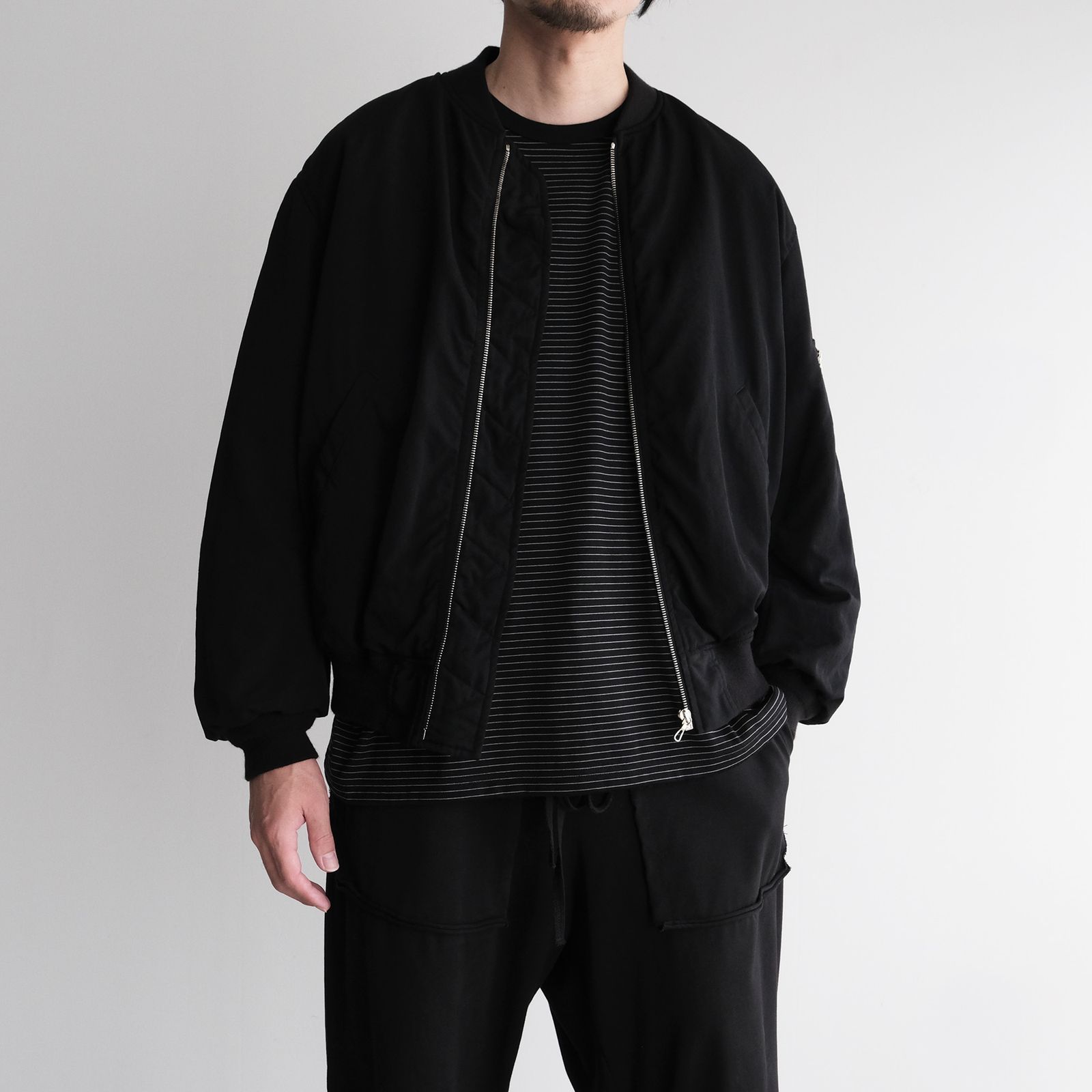 Fulled Wool Twill Flight Jacket -ジャケット-（Black / ブラック）GU263-30411