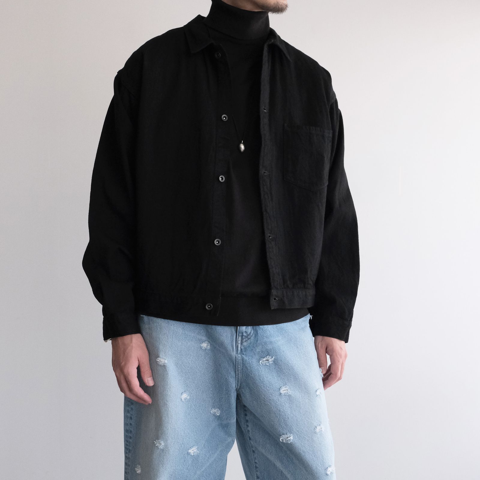 Smooth Suvin Turtleneck Sweater -セーター-（Black / ブラック）