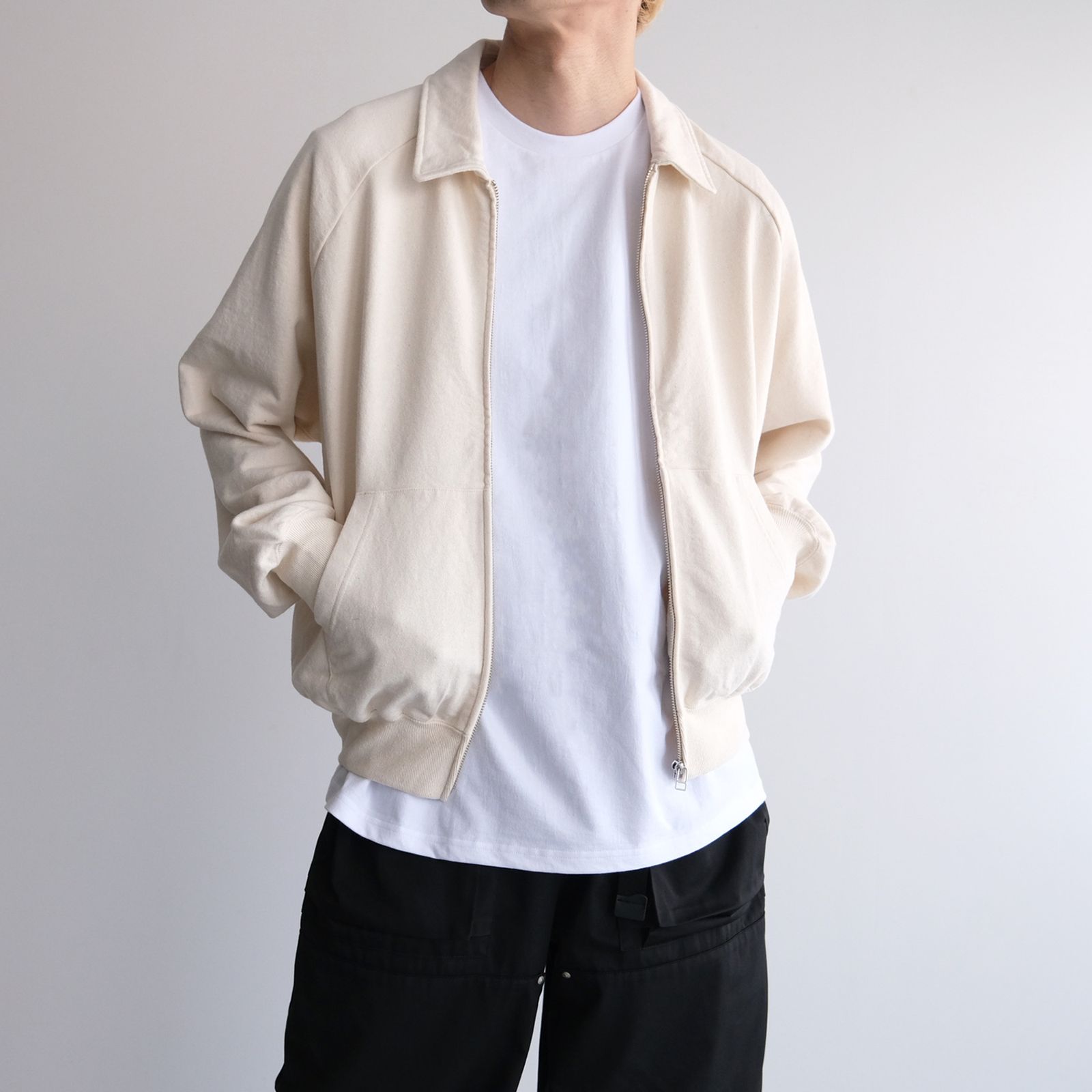 Phatee Hemp Zip Up Sweat -スウェット-（White / ホワイト）