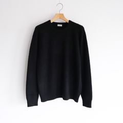 Wool Saddle Shoulder Crew Neck  -ニット-（Black / ブラック）