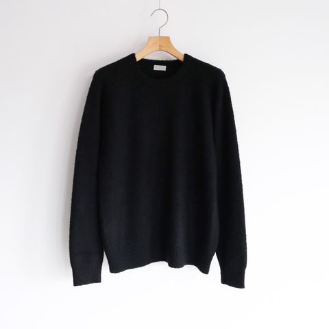 Wool Saddle Shoulder Crew Neck  -ニット-（Black / ブラック）