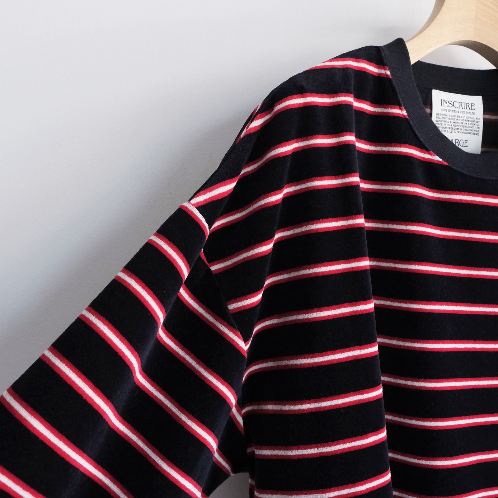 Velvet Border Long Sleeve Tee -Tシャツ-（Navy×Red / ネイビー×レッド）