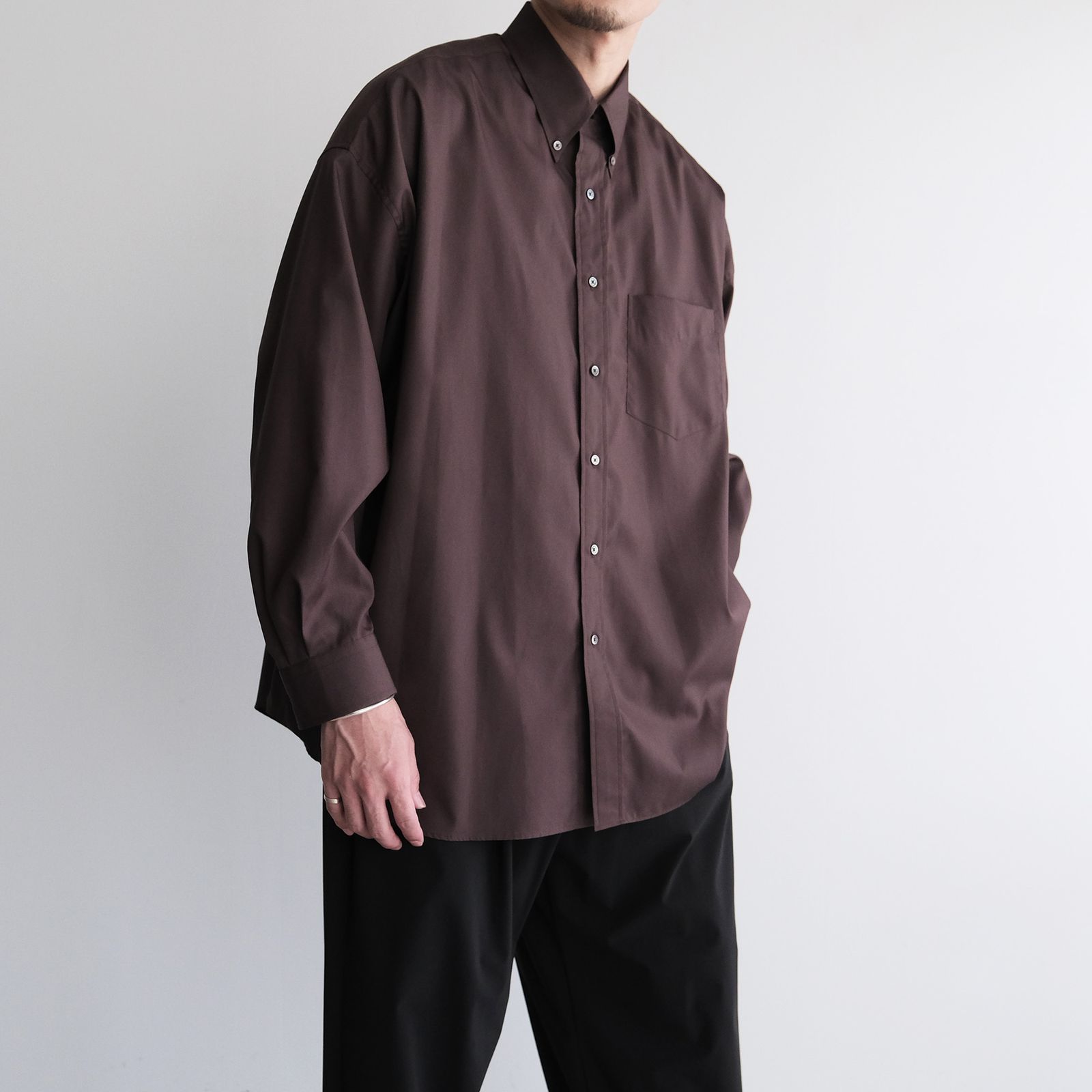 Easy Care Poplin L/S Oversized B.D Shirt -シャツ-（Brown / ブラウン）GM263-50620