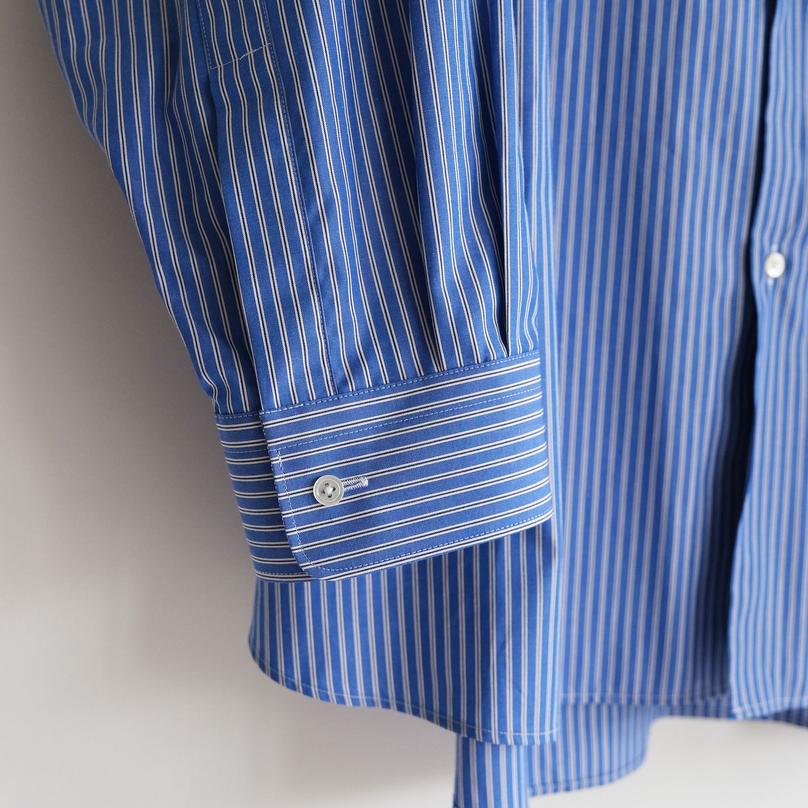 Sidogras L/S Oversized Band Collar Shirt -シャツ-（Blue Stripe / ブルーストライプ）