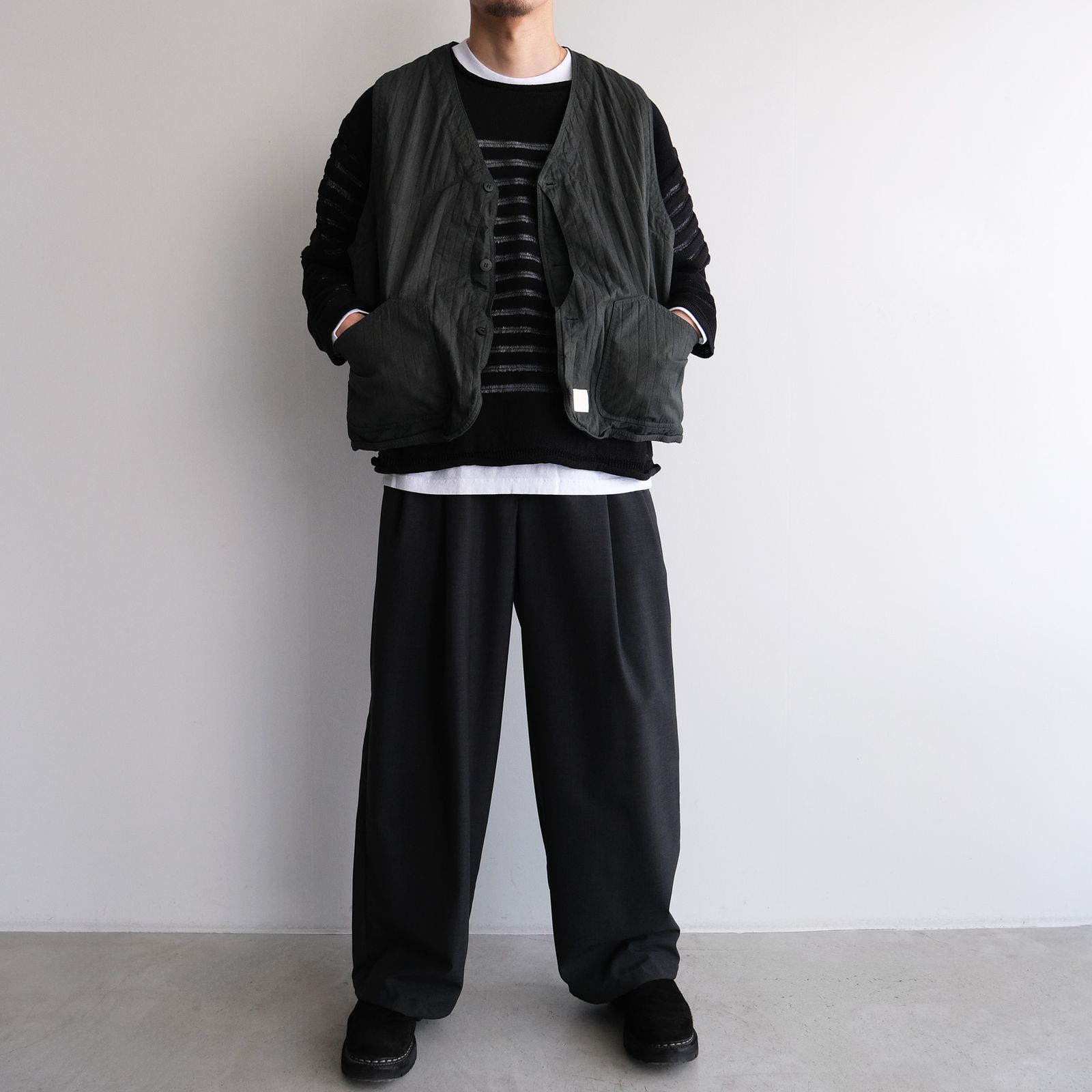 Panel Border Sweather -ニット-（Black / ブラック）