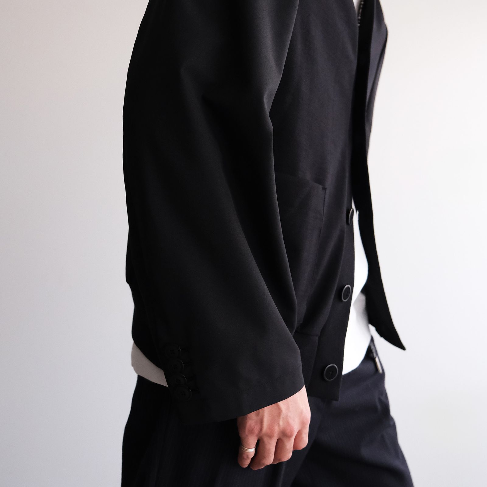 Un(i)Form Jersey：Docking Cardigan - カーディガン-（Black / ブラック）