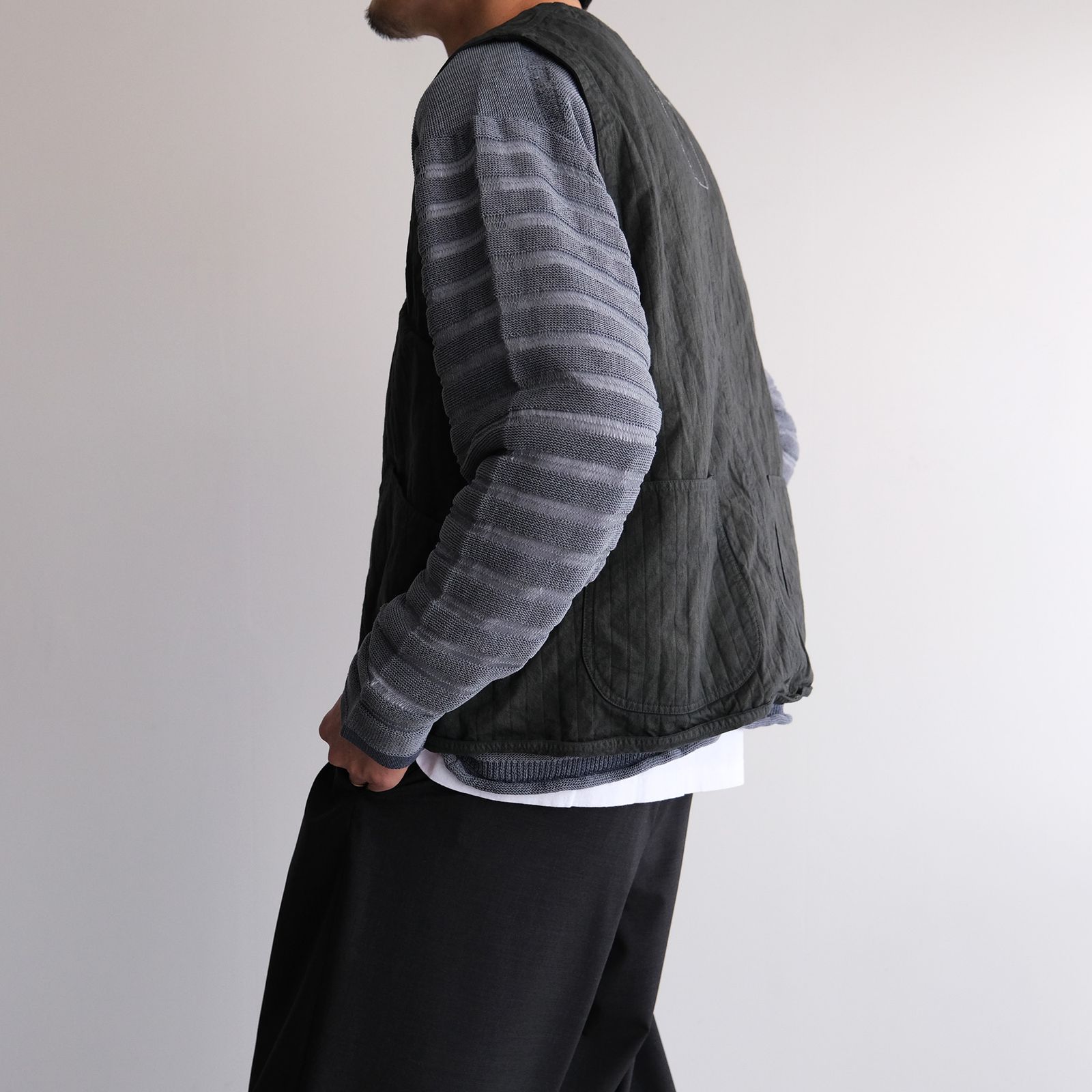 Panel Border Sweather -ニット-（Blue Gray / ブルーグレー）