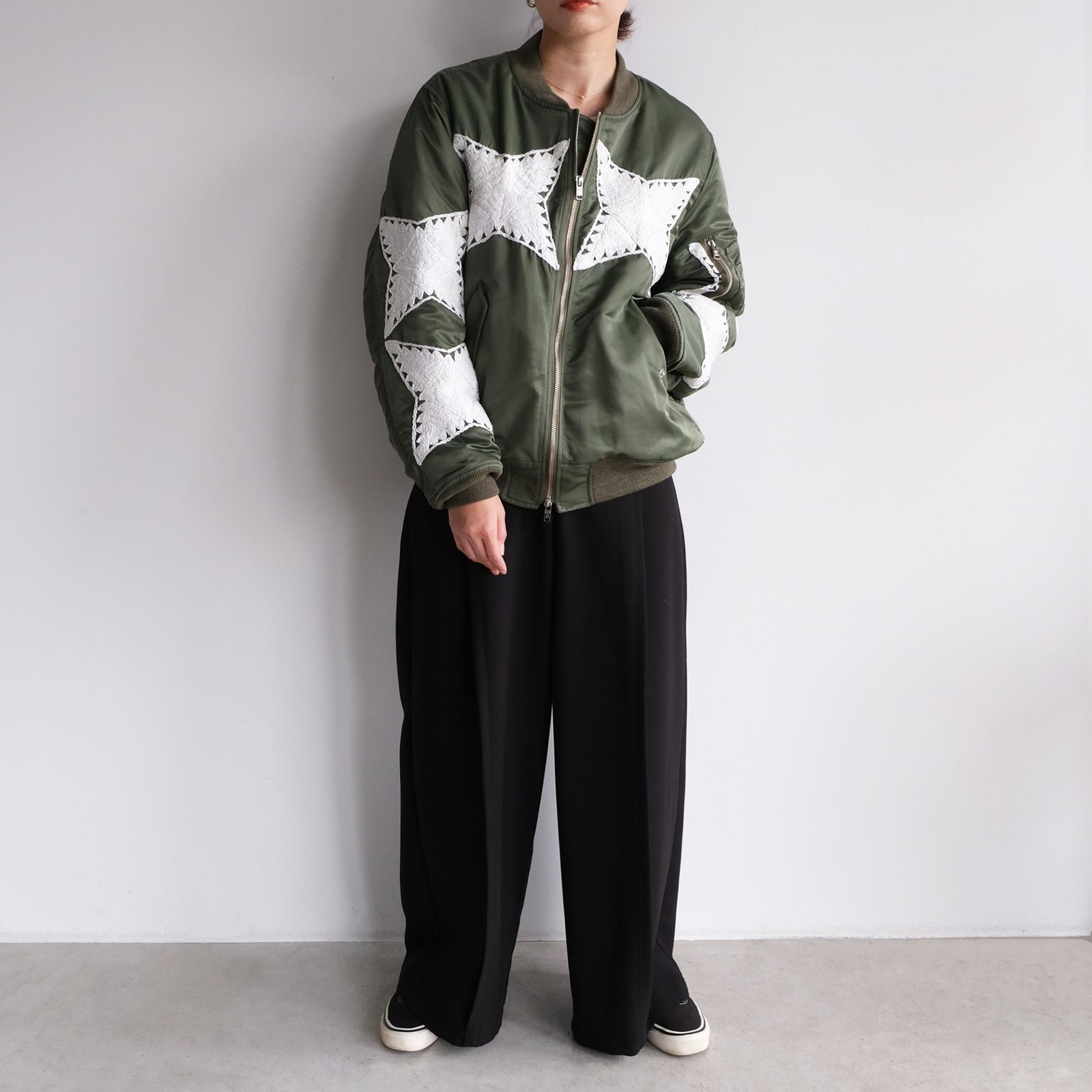 The Craft Hand Embroidery Flight Jacket -ジャケット-（Olive / オリーブ）