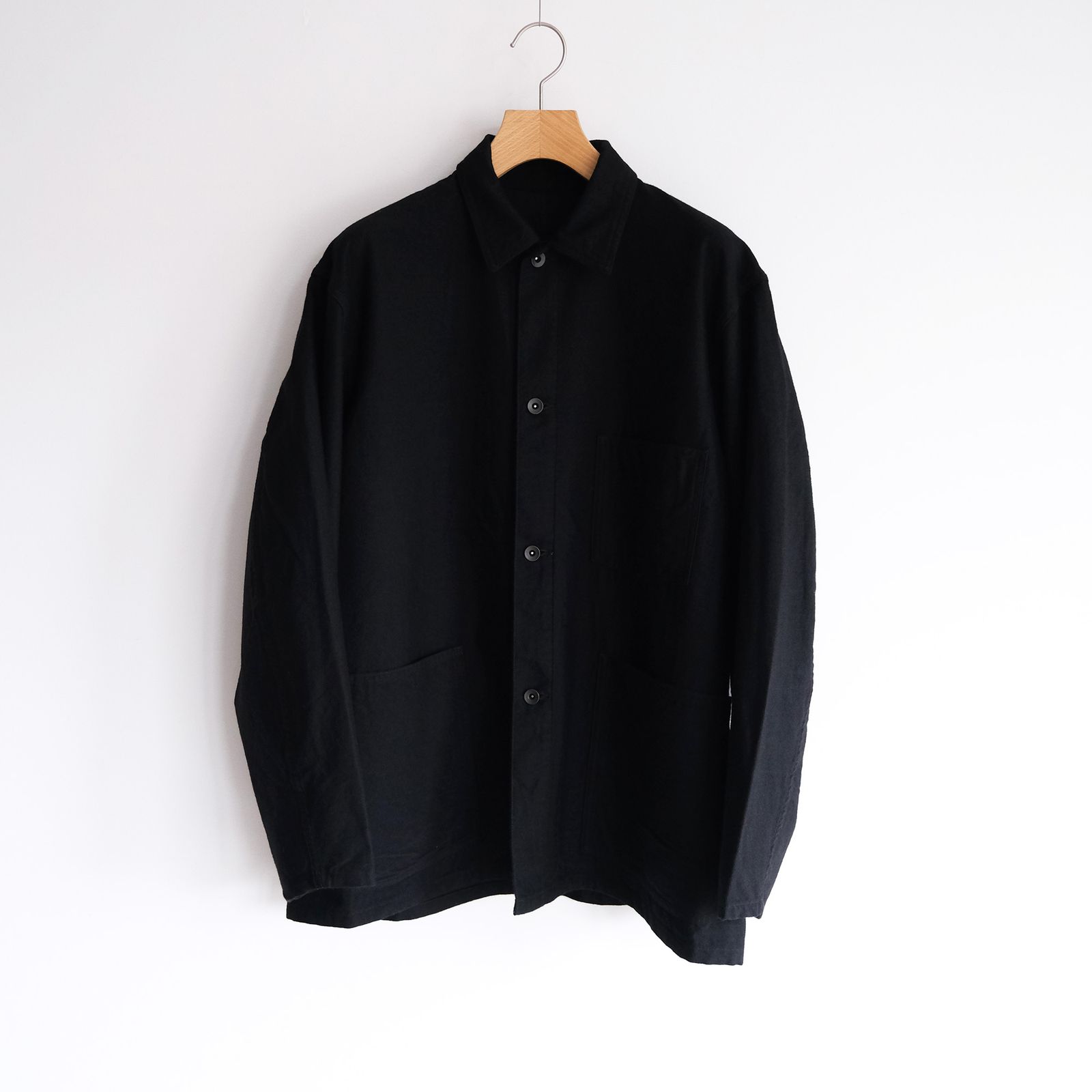 Wool Cotton Moleskin Jacket -ブルゾン-（Black / ブラック）