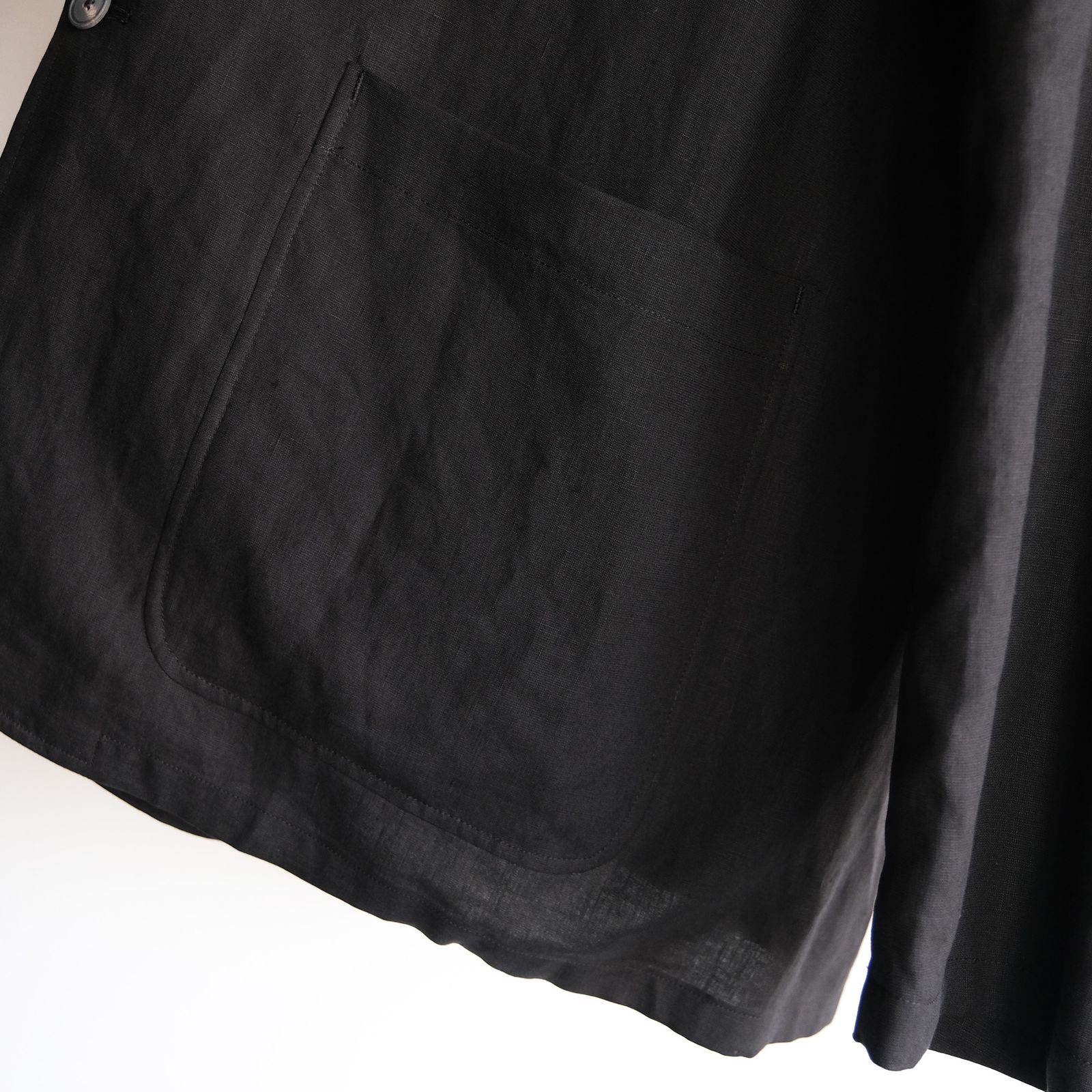 Silk Linen Mixing Tailored Jacket -テーラードジャケット-（Black / ブラック）