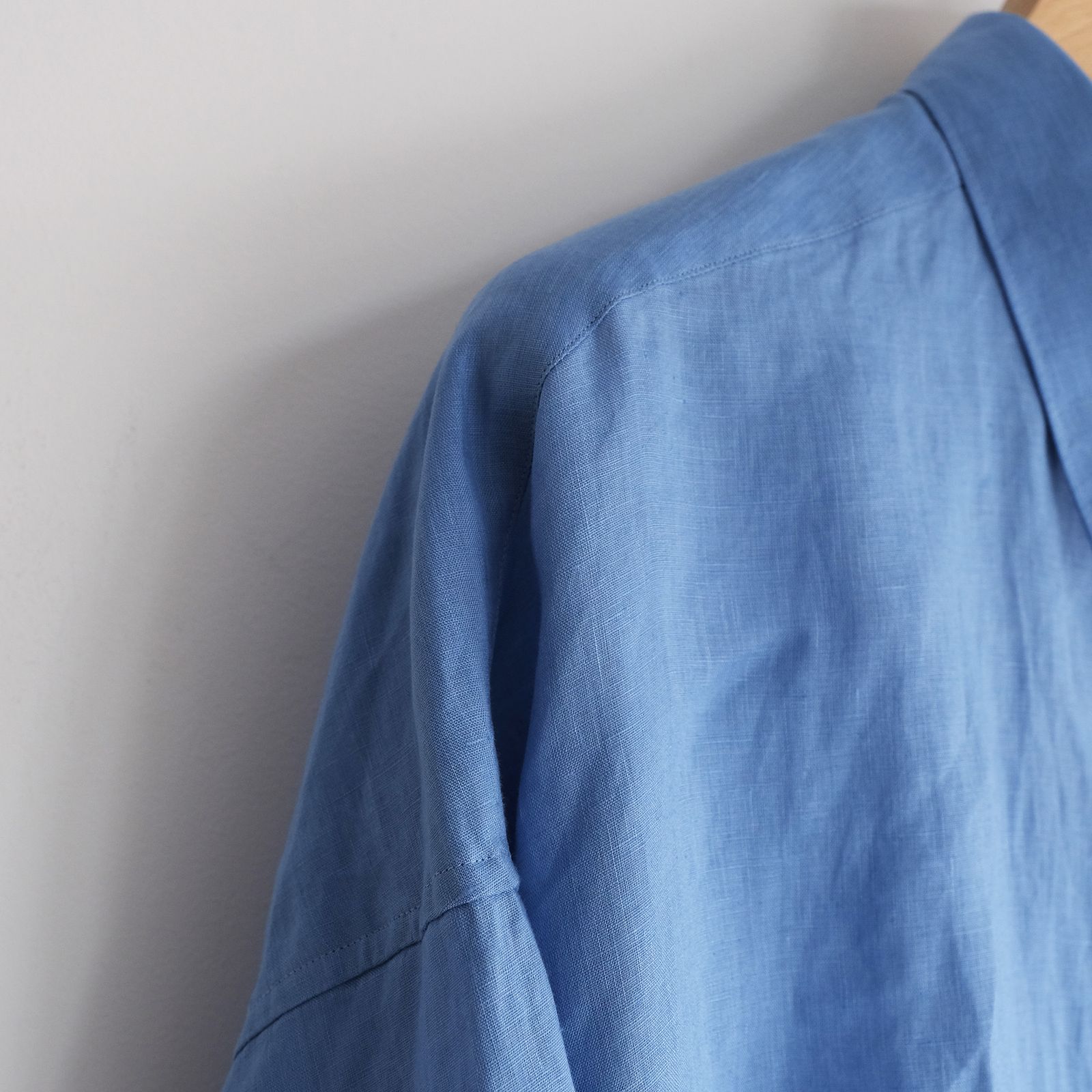 Linen L/S Oversized Regular Collar Shirt -シャツ-（Blue / ブルー）GM262-50039B