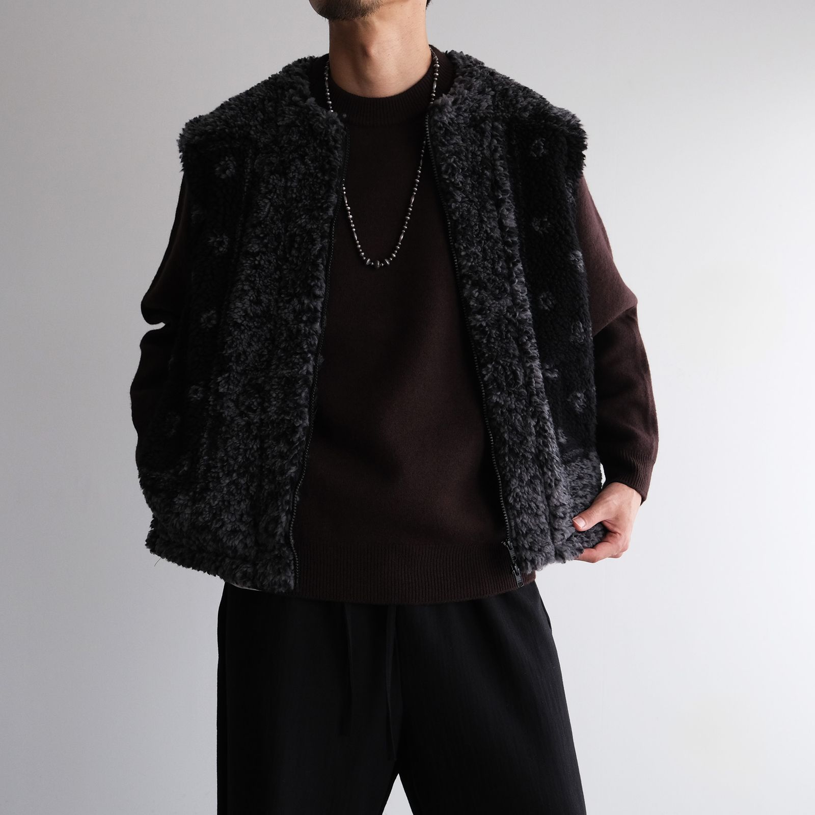 Felted Merino Wool Foodie Knit -パーカー-（Brown / ブラウン）