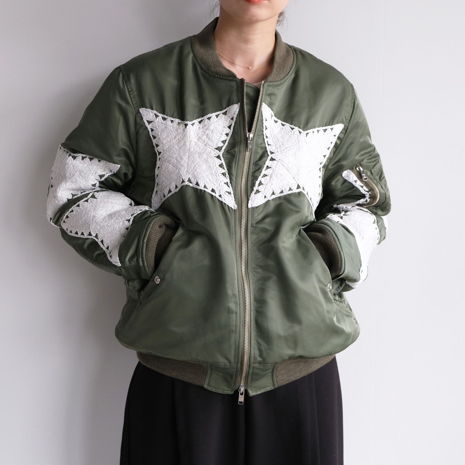 The Craft Hand Embroidery Flight Jacket -ジャケット-（Olive / オリーブ）