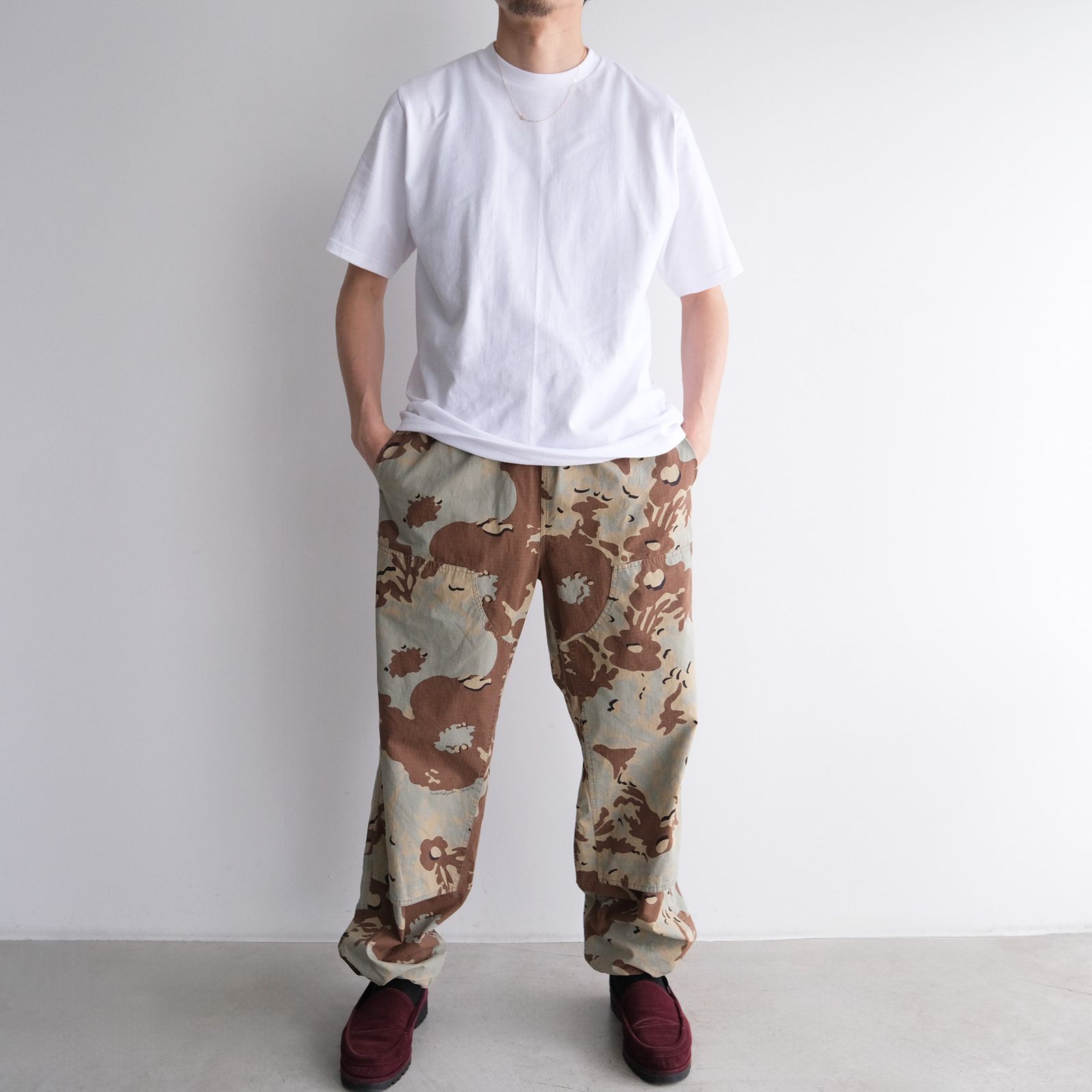 Camo Flower Double Knee Pants -パンツ-（Beige / ベージュ）