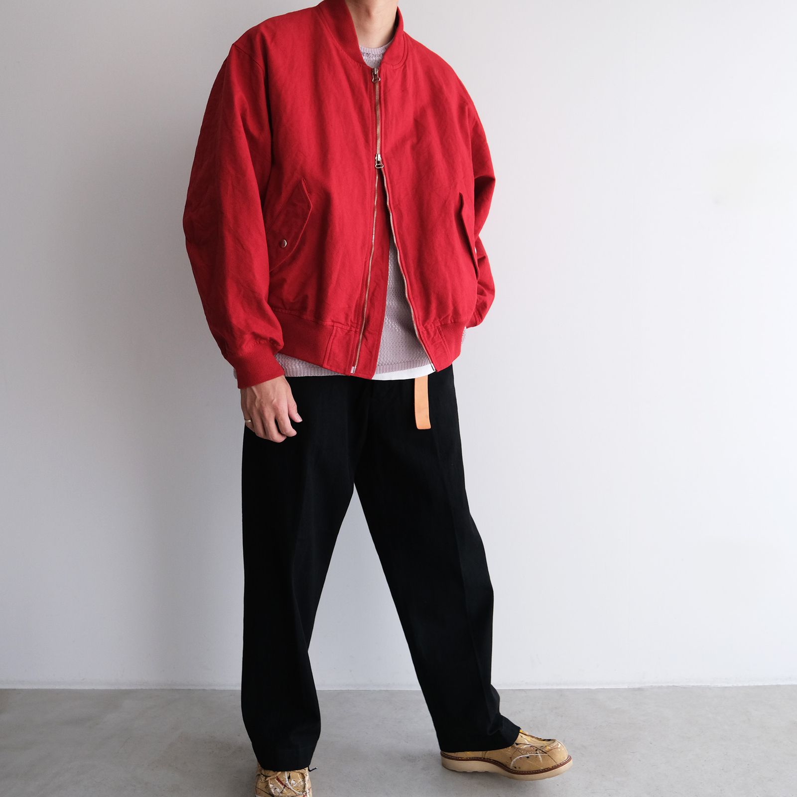 Cotton Canvas MA-1 Blouson -ブルゾン-（Red / レッド）