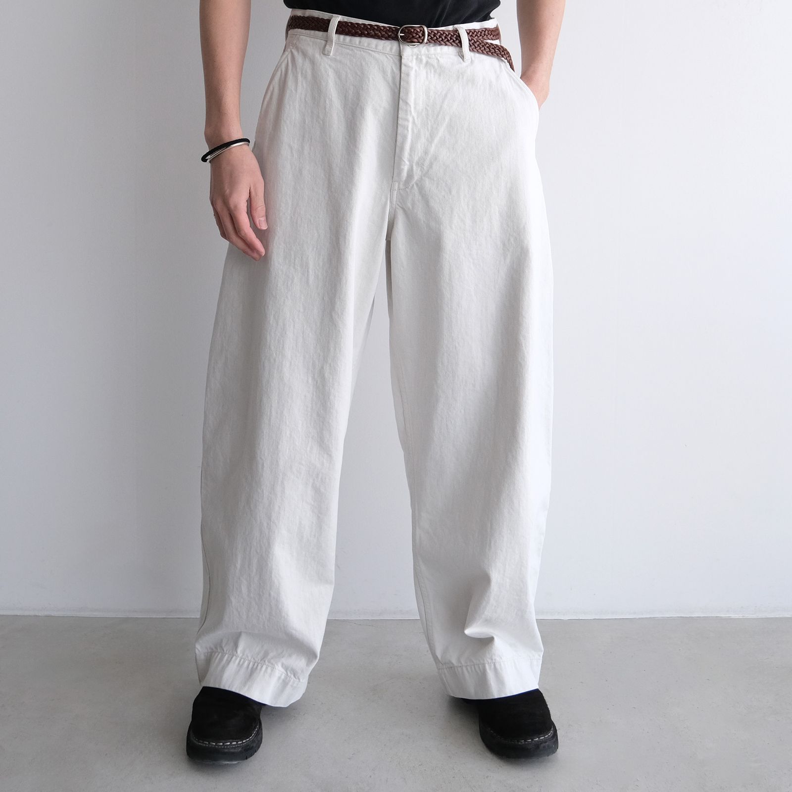 Cotton Denim - Wide Pants -パンツ-（L.Beige / ライトベージュ）