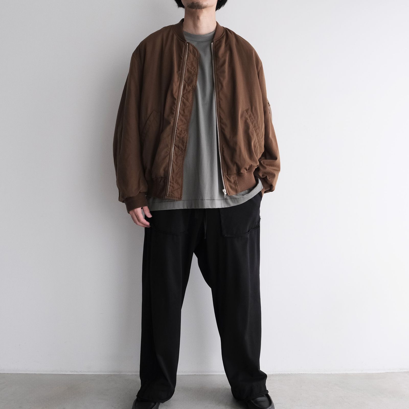 Fulled Wool Twill Flight Jacket -ジャケット-（Brown / ブラウン）GU263-30411