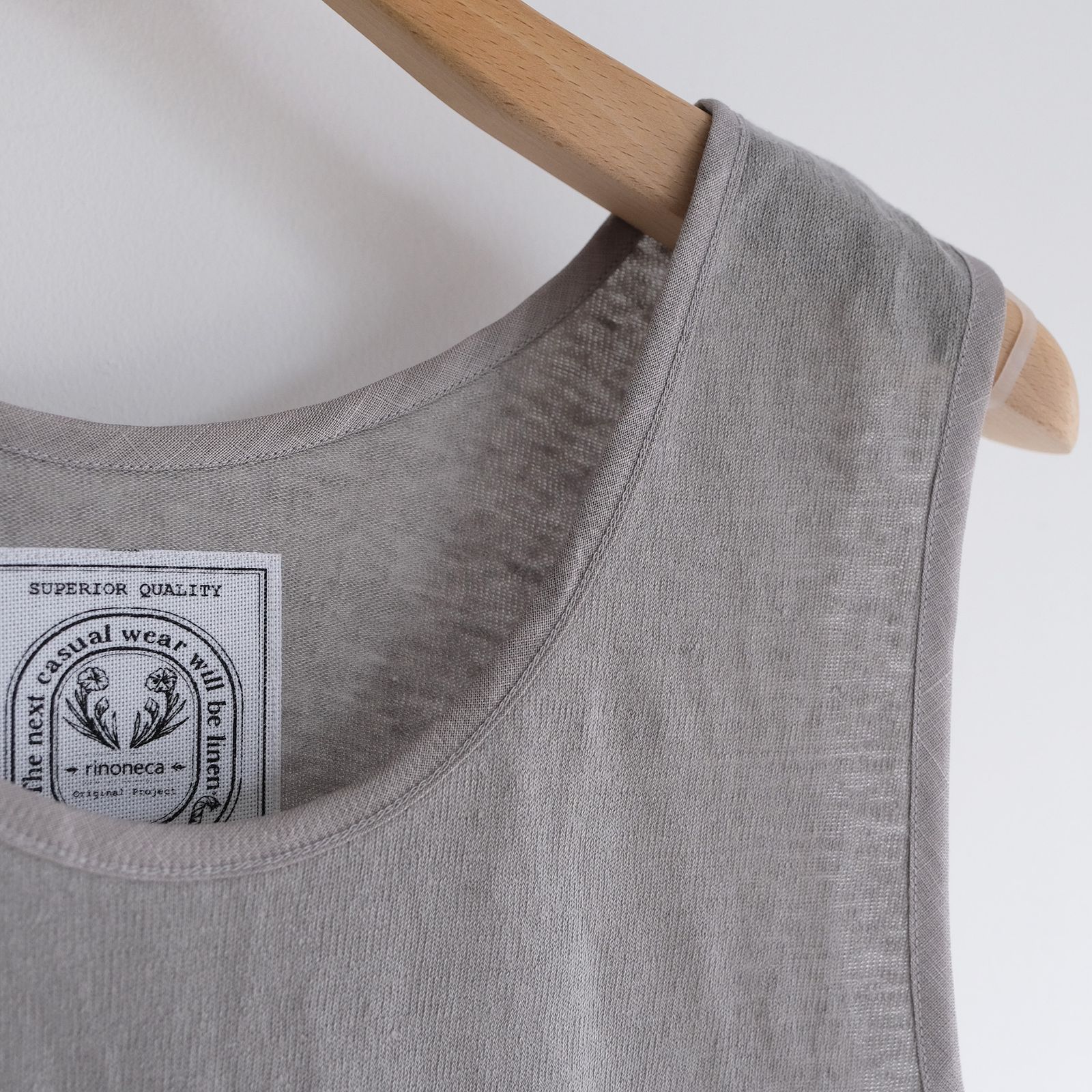 Linen Pique Tank Top -タンクトップ-（Gray / グレー）