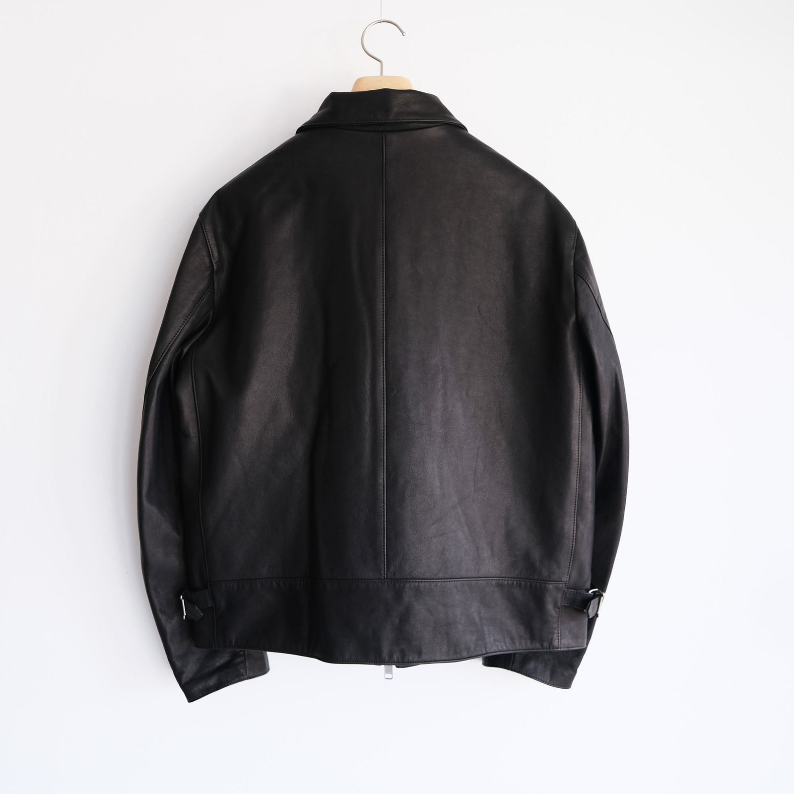 Front Zip Riders Jacket -ライダースジャケット-（Black / Lining Brown）