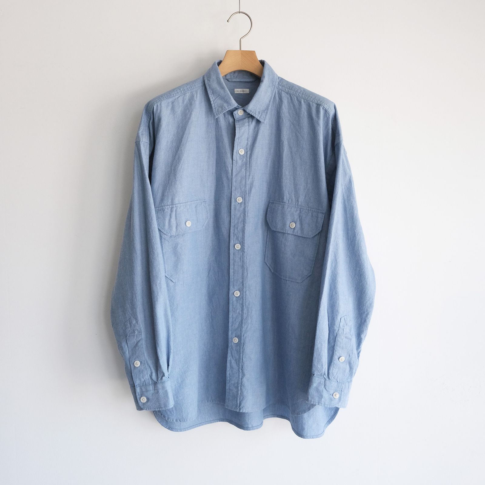 Cotton Chambray Work Shirt -シャツ-（Blue / ブルー）