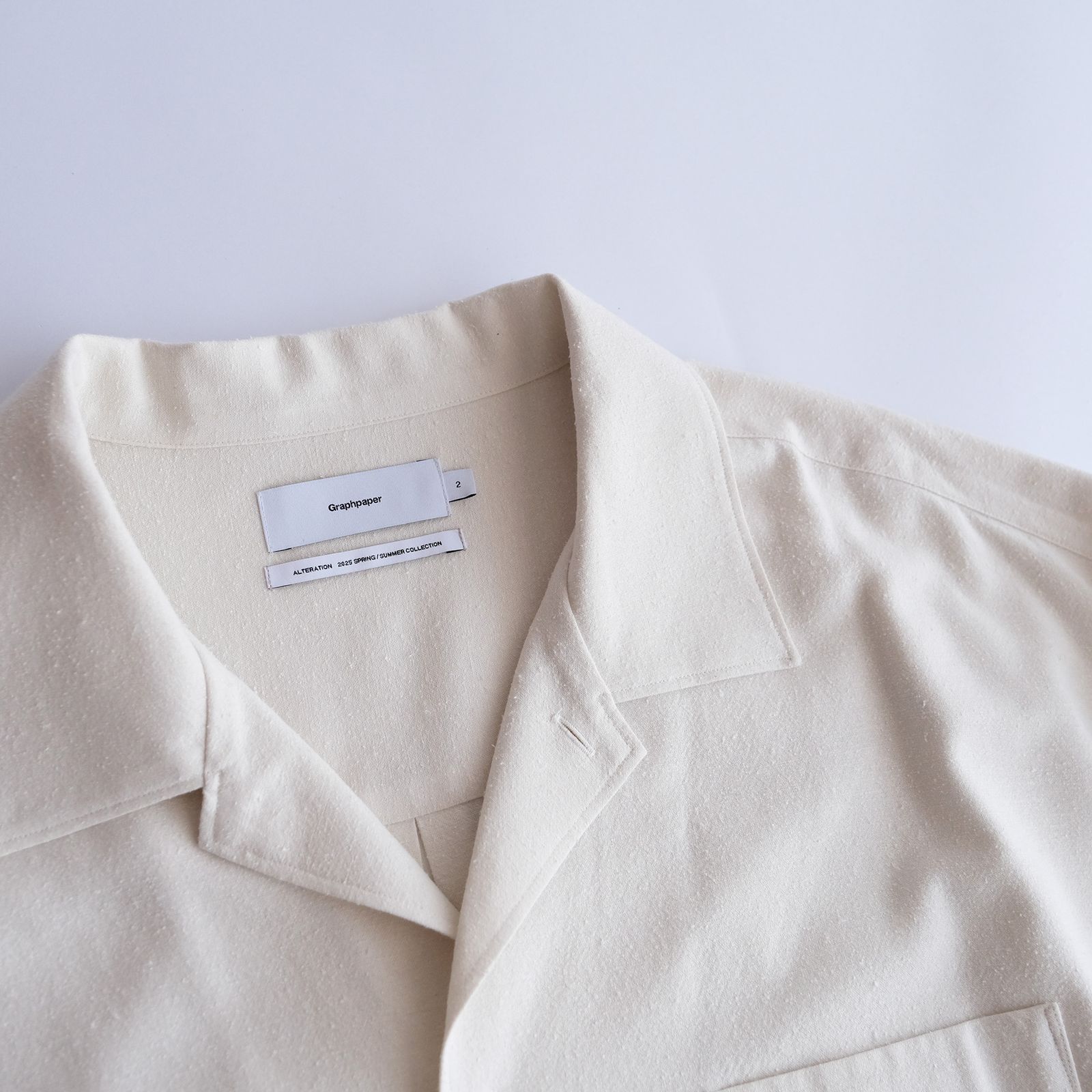 Silk Noil Viscose Sleeping Shirt -シャツ-（Ecru / エクリュ）