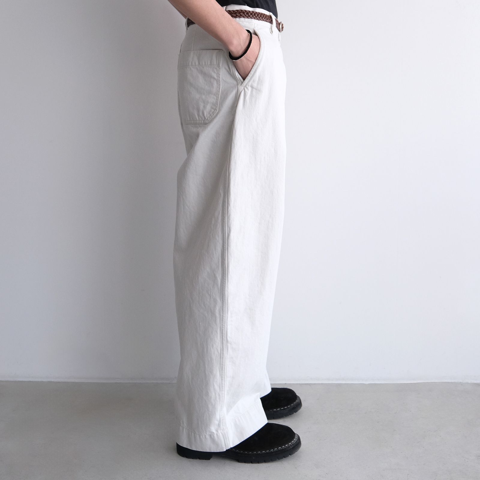 Cotton Denim - Wide Pants -パンツ-（L.Beige / ライトベージュ）