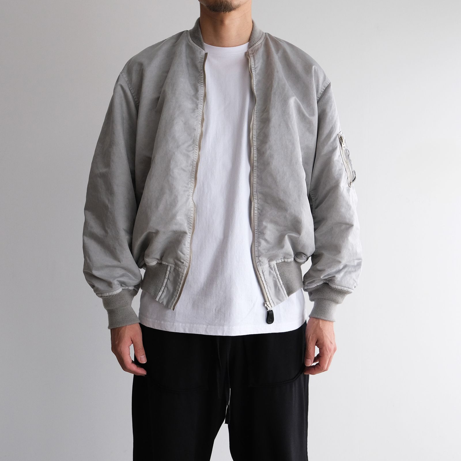 Hand-Dyed Bomber Jacket -ジャケット-（Gray / グレー）