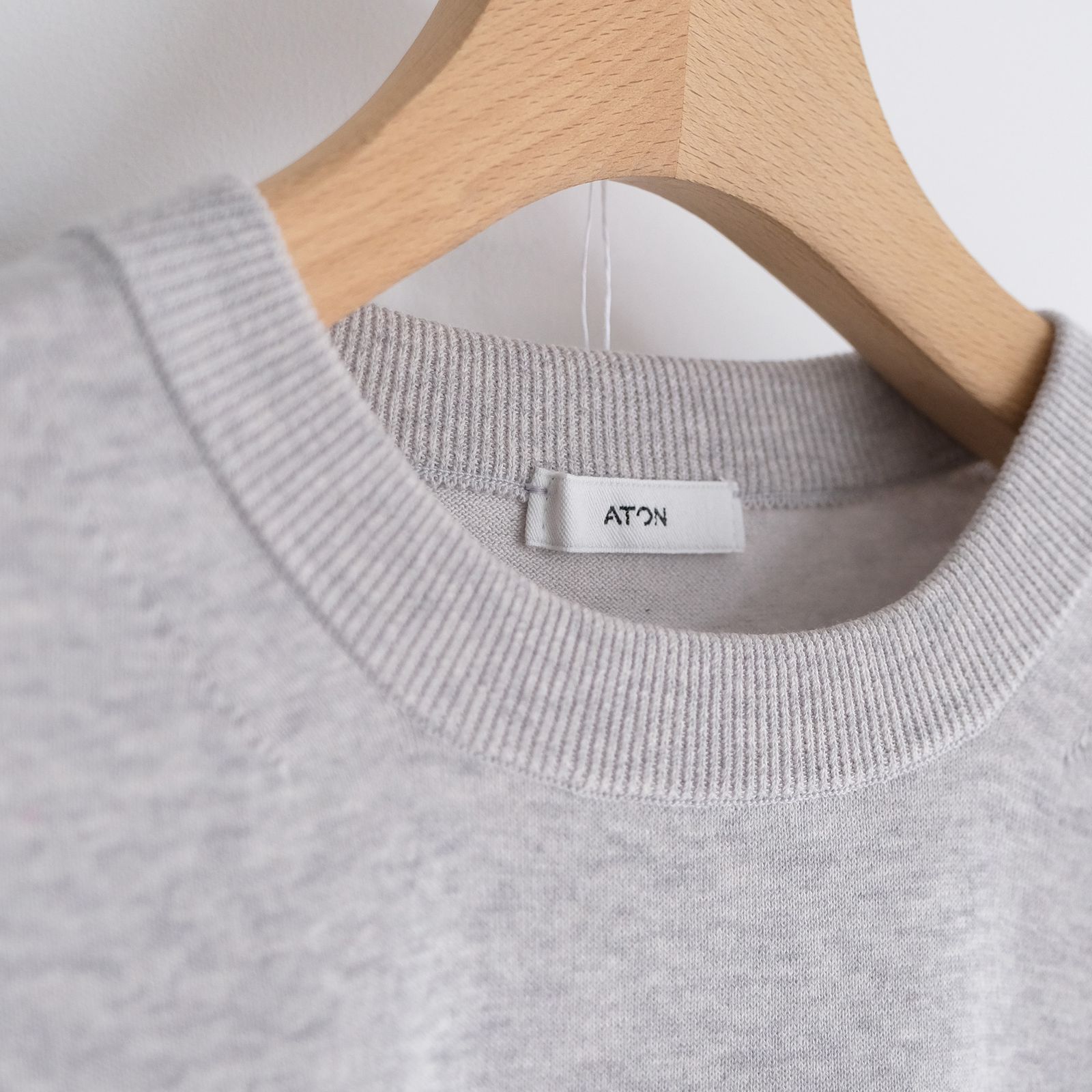 Cotton Washi Knit Half Sleeve Crew Neck Sweater -Tシャツ-（Gray / グレー）