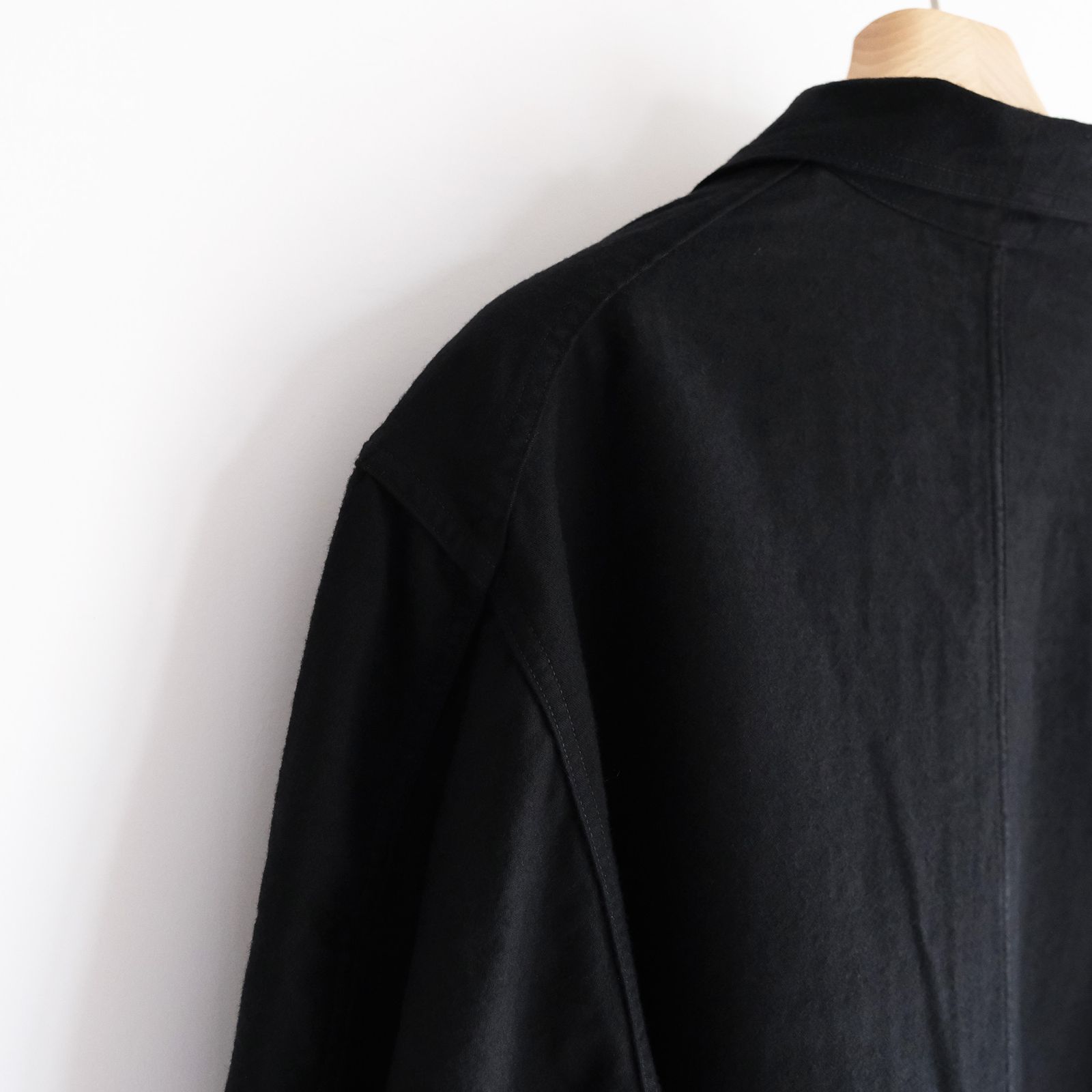 Wool Cotton Moleskin Jacket -ブルゾン-（Black / ブラック）