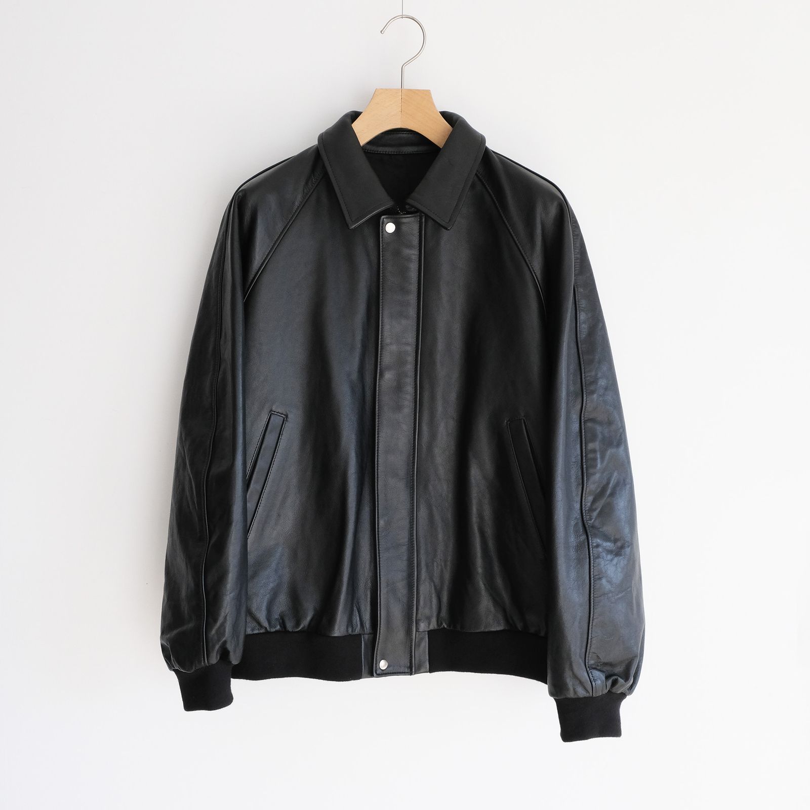 Cow Leather Raglan Blouson -ブルゾン-（Black / ブラック）GU263-30320