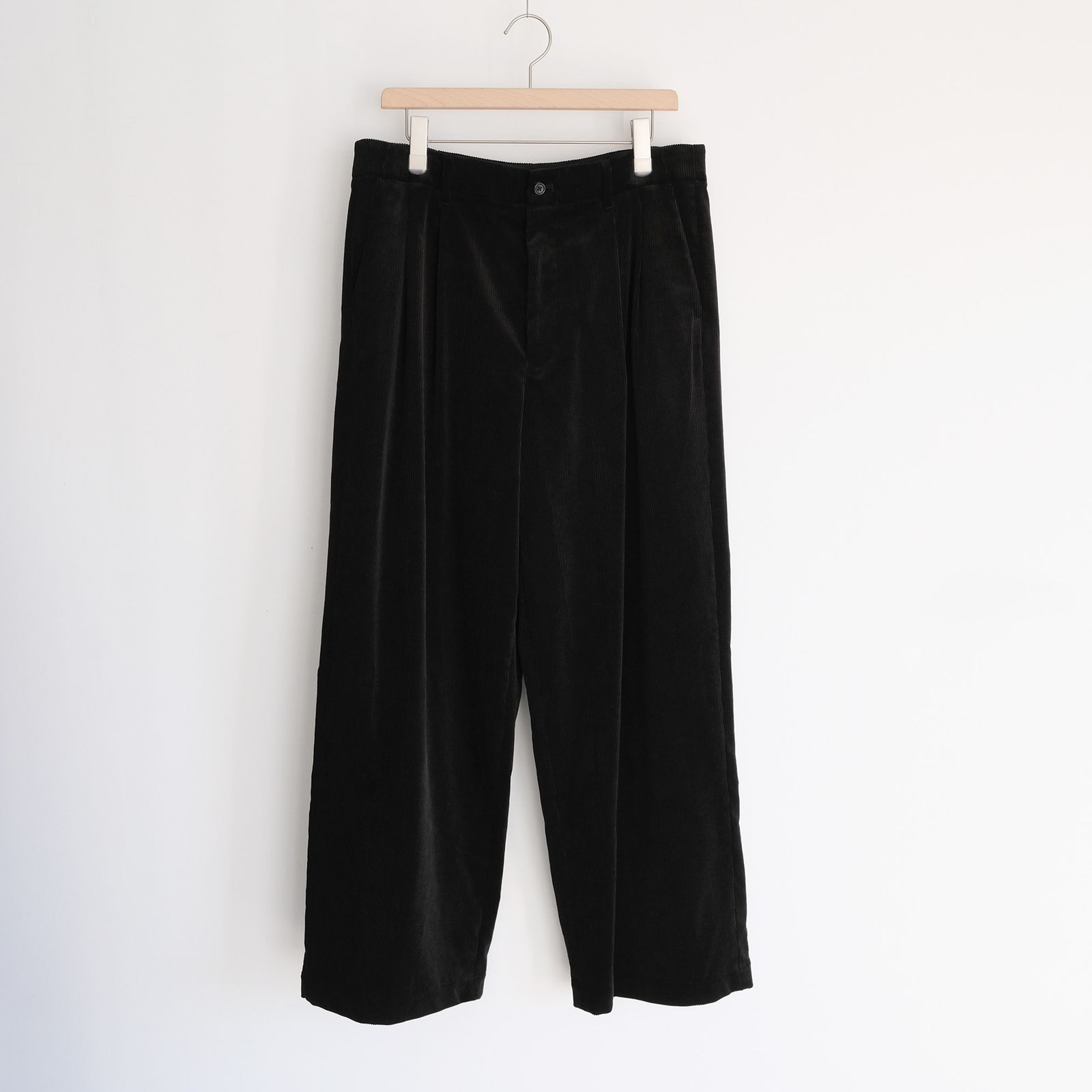 Suvin Corduroy Wide Straight Trousers -パンツ-（Black / ブラック）GU263-40213B