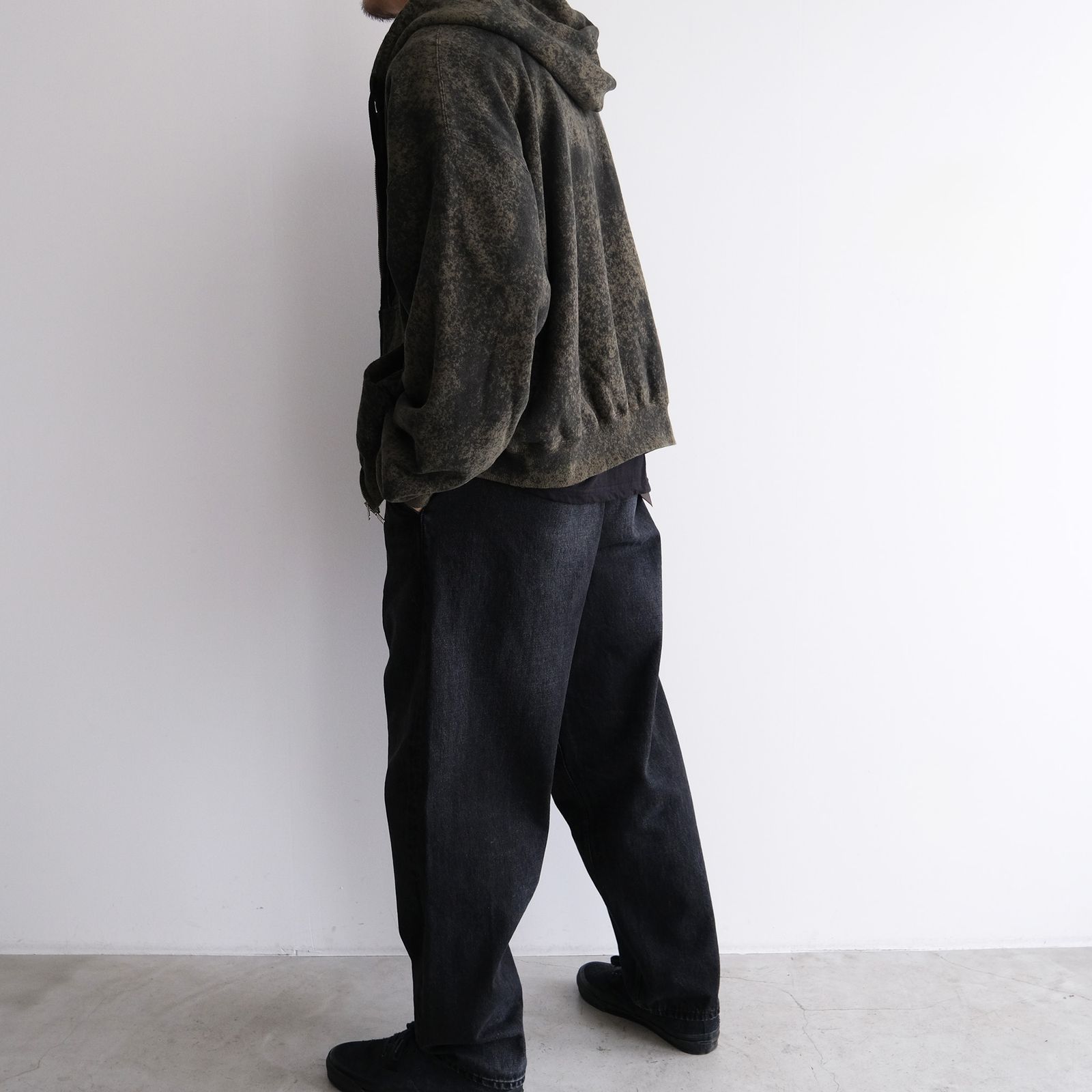 Hand Dye Twist Parka -パーカー-（Olive×Black / オリーブ×ブラック）