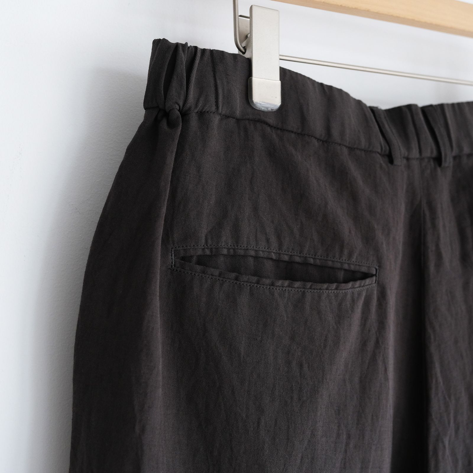 Cotton Linen Voile Loose Fit Shorts -パンツ-（Charcoal Gray / チャコールグレー）