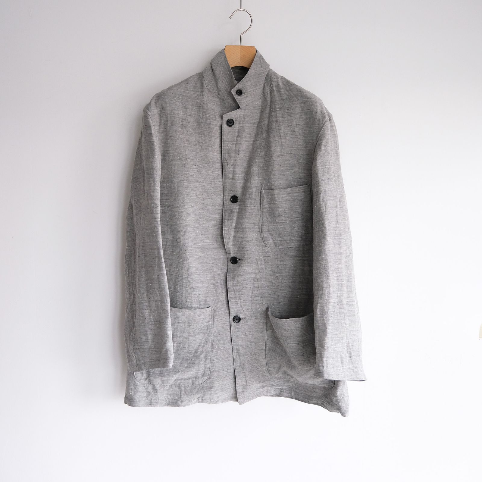 Linen Cupro Back Satin Work Jacket -ジャケット-（Gray / グレー）GM261-20370
